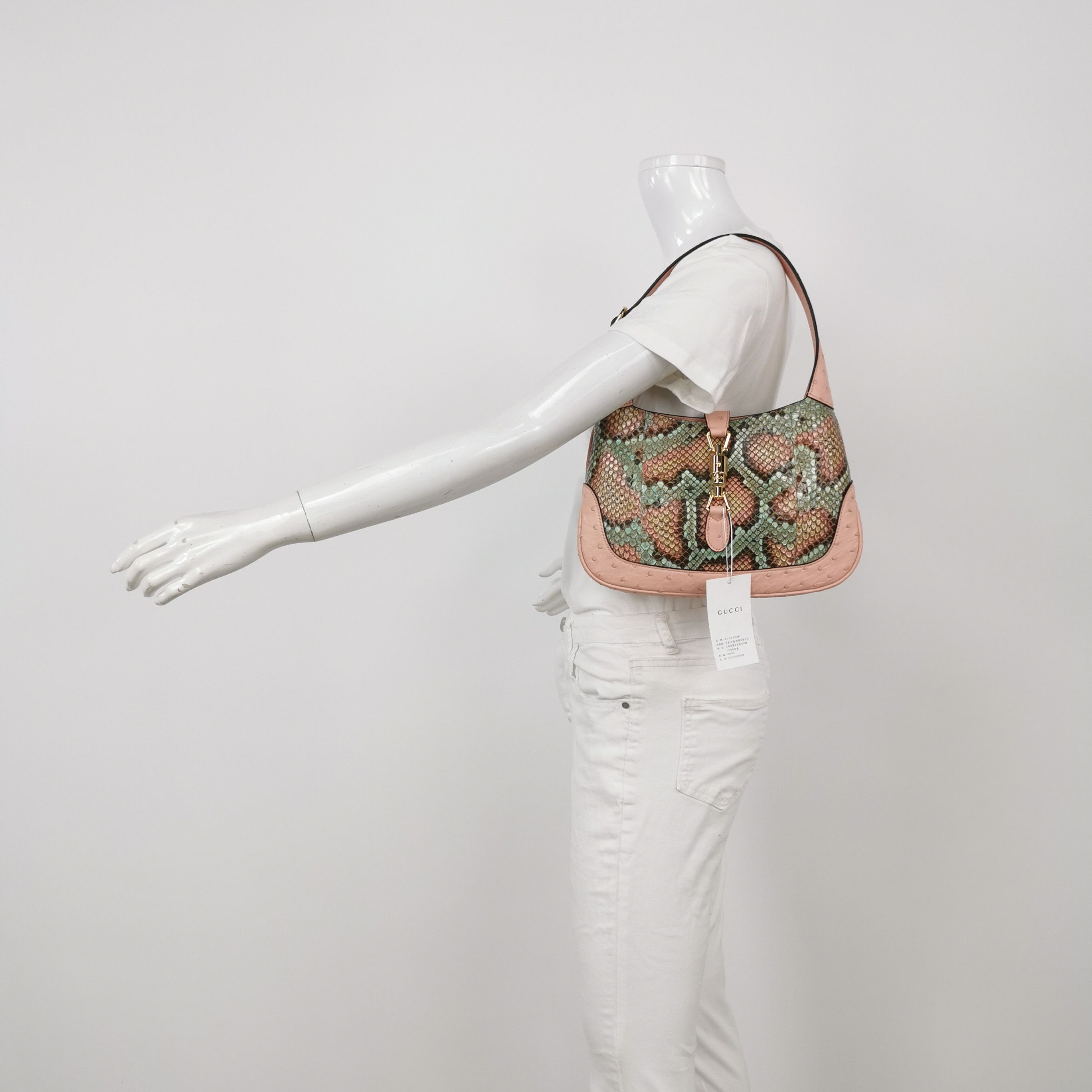 Gucci Gucci Jackie 1961 Snake Ostrich Handle Bag One Size Size ONE SIZE - 2 Thumbnail