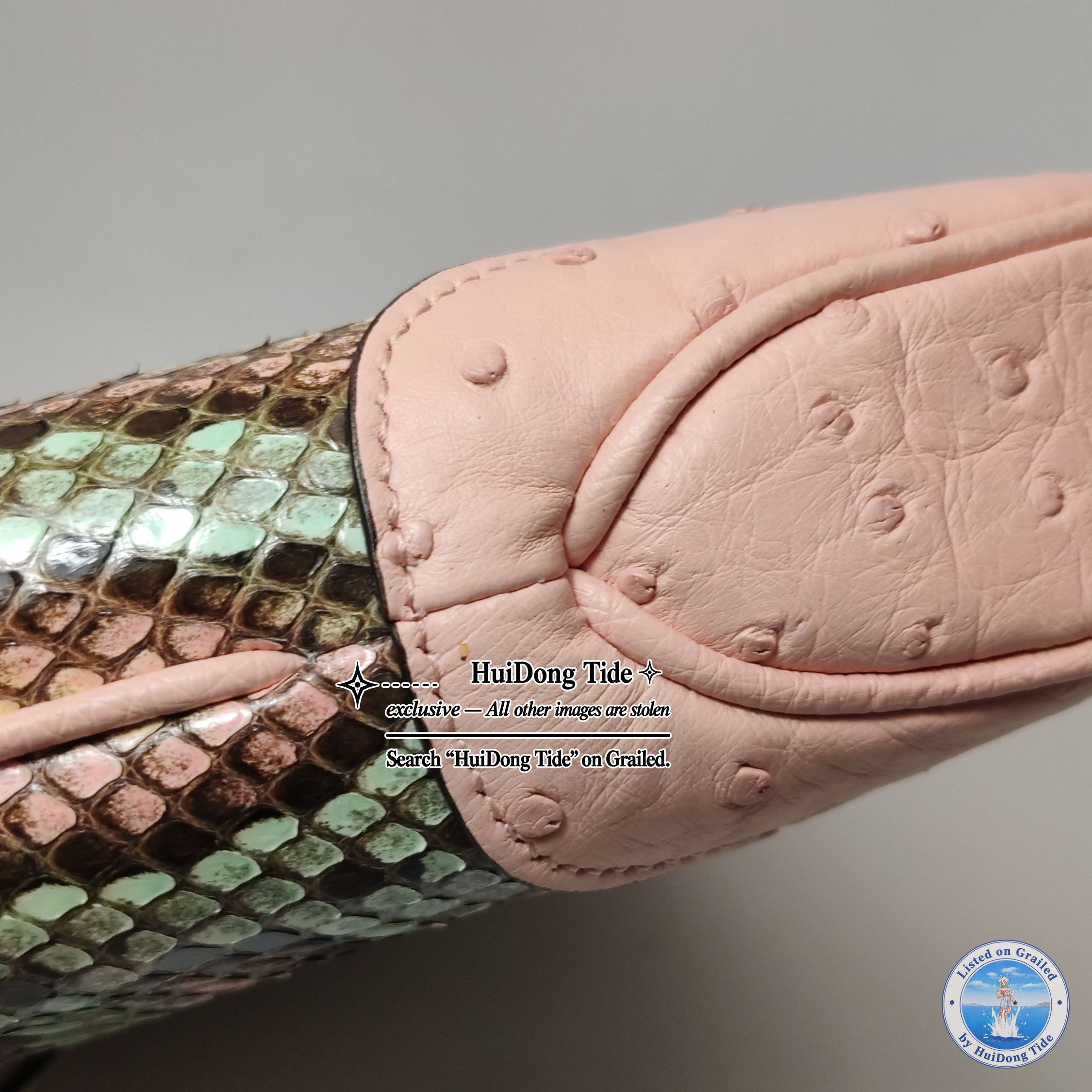 Gucci Gucci Jackie 1961 Snake Ostrich Handle Bag One Size Size ONE SIZE - 16 Thumbnail