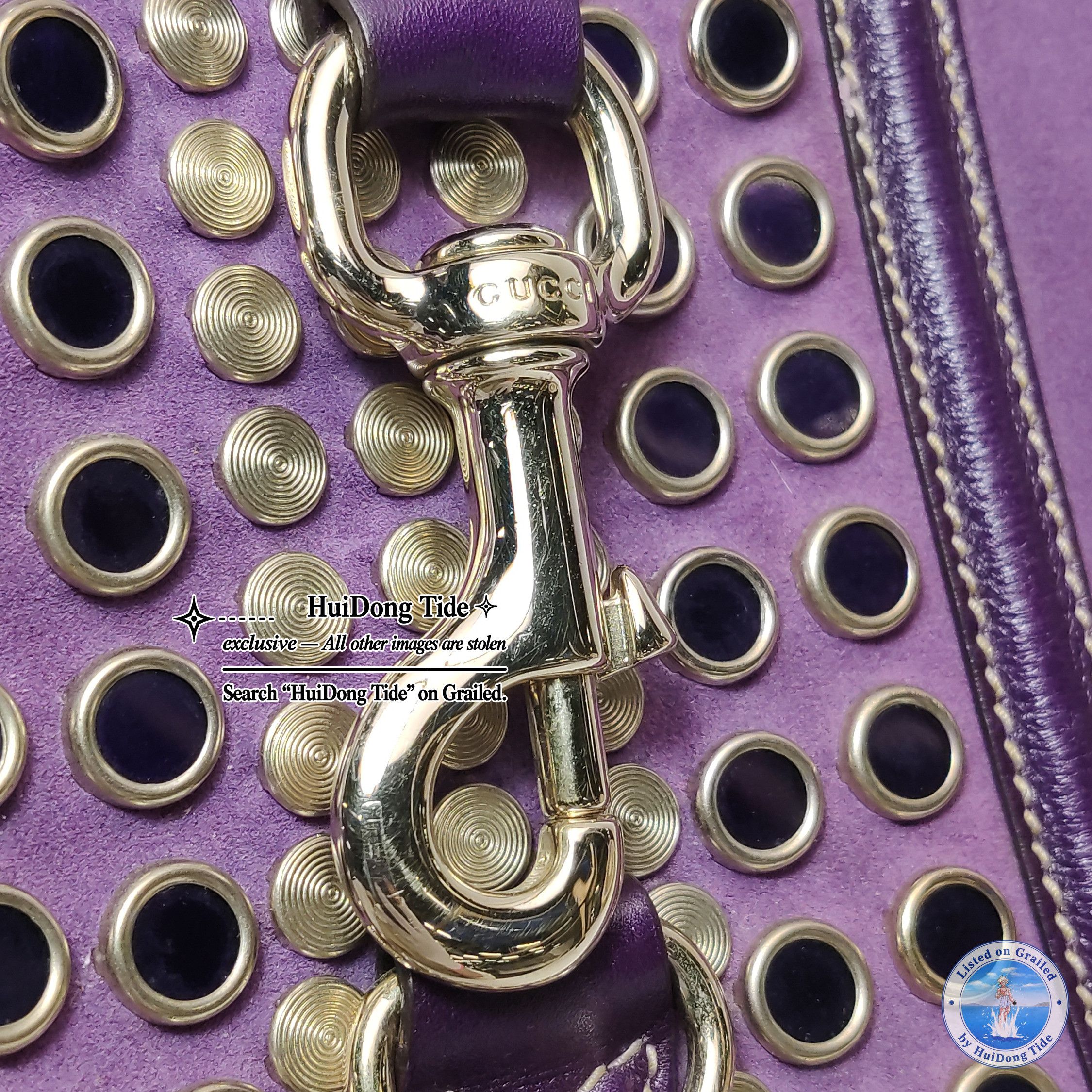 Gucci Gucci Jackie Suede Studded Handle Bag Size ONE SIZE - 12 Thumbnail