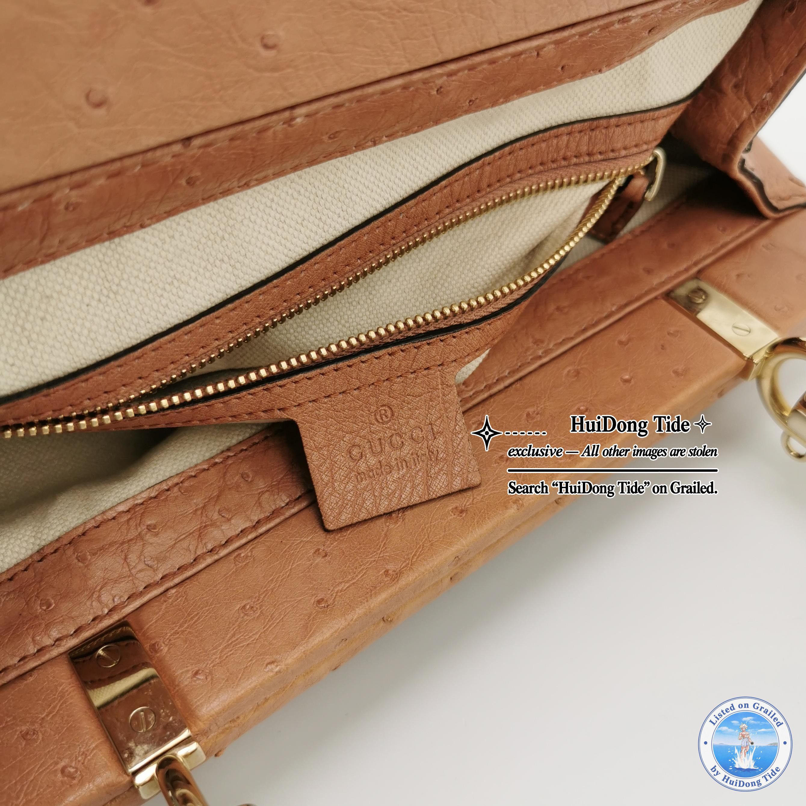 Gucci Gucci Ostrich Leather Bamboo Handle Bag Size ONE SIZE - 7 Thumbnail