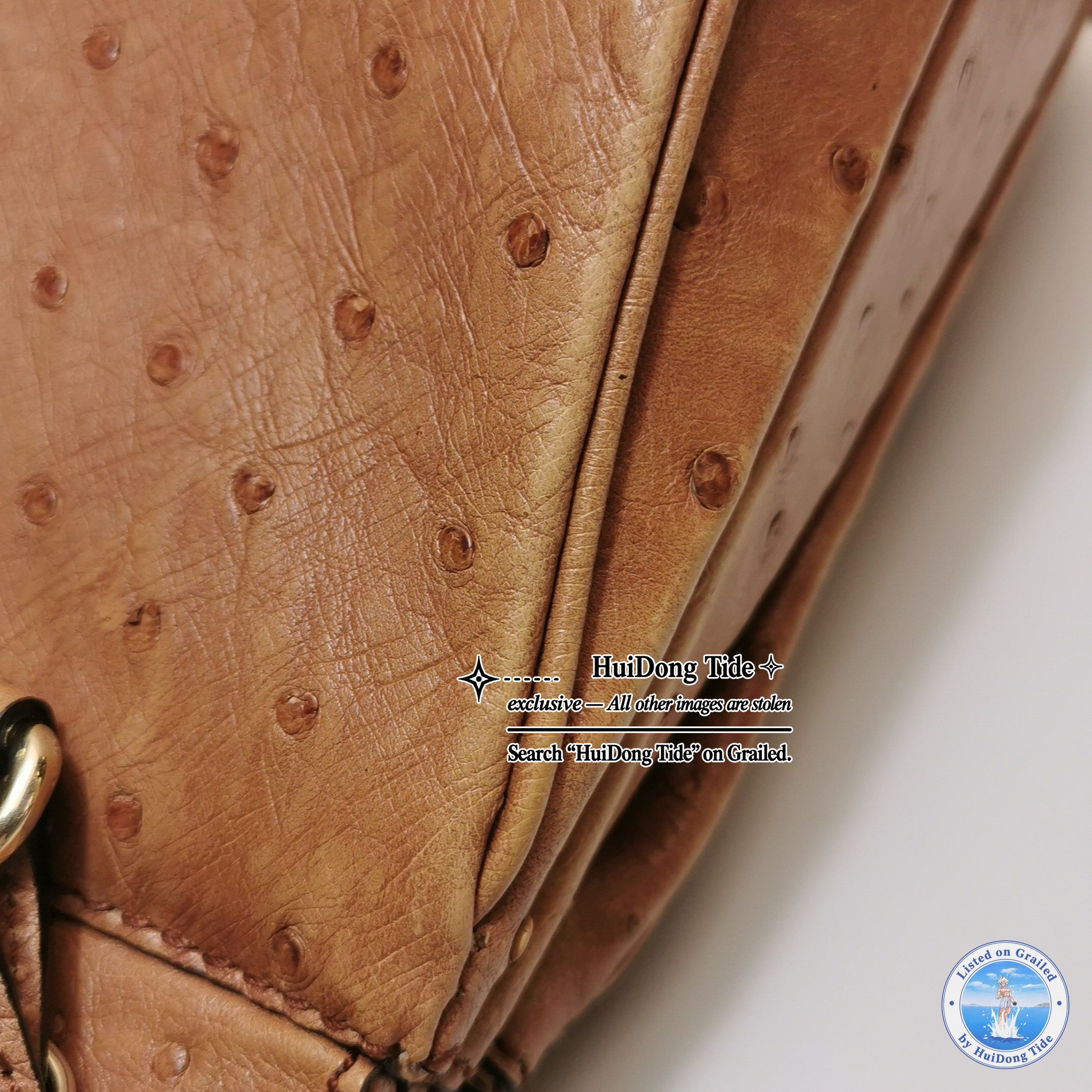 Gucci Gucci Ostrich Leather Bamboo Handle Bag Size ONE SIZE - 12 Thumbnail