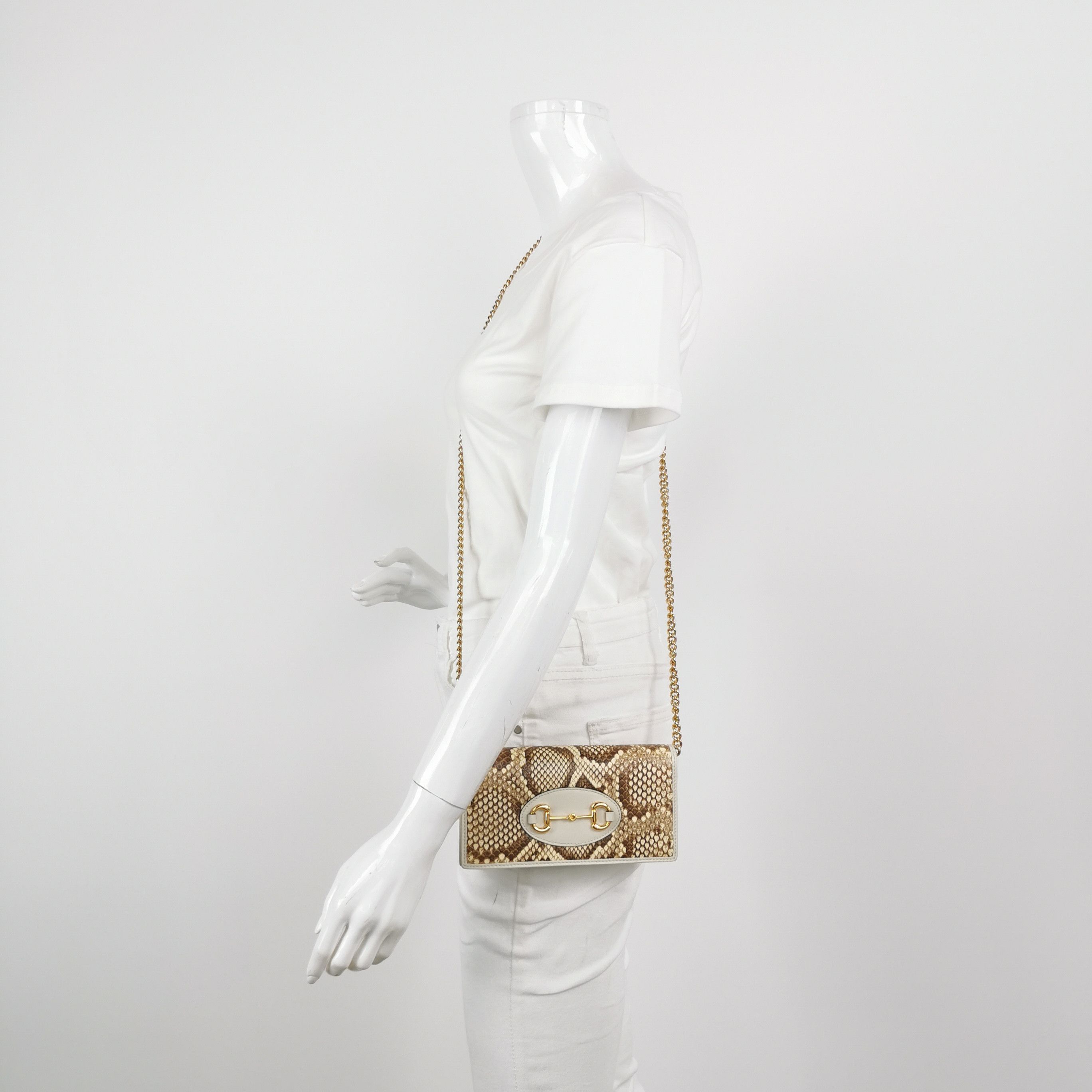 Gucci Gucci 1955 Snakeskin Horsebit Shoulder Bag Size ONE SIZE - 2 Thumbnail