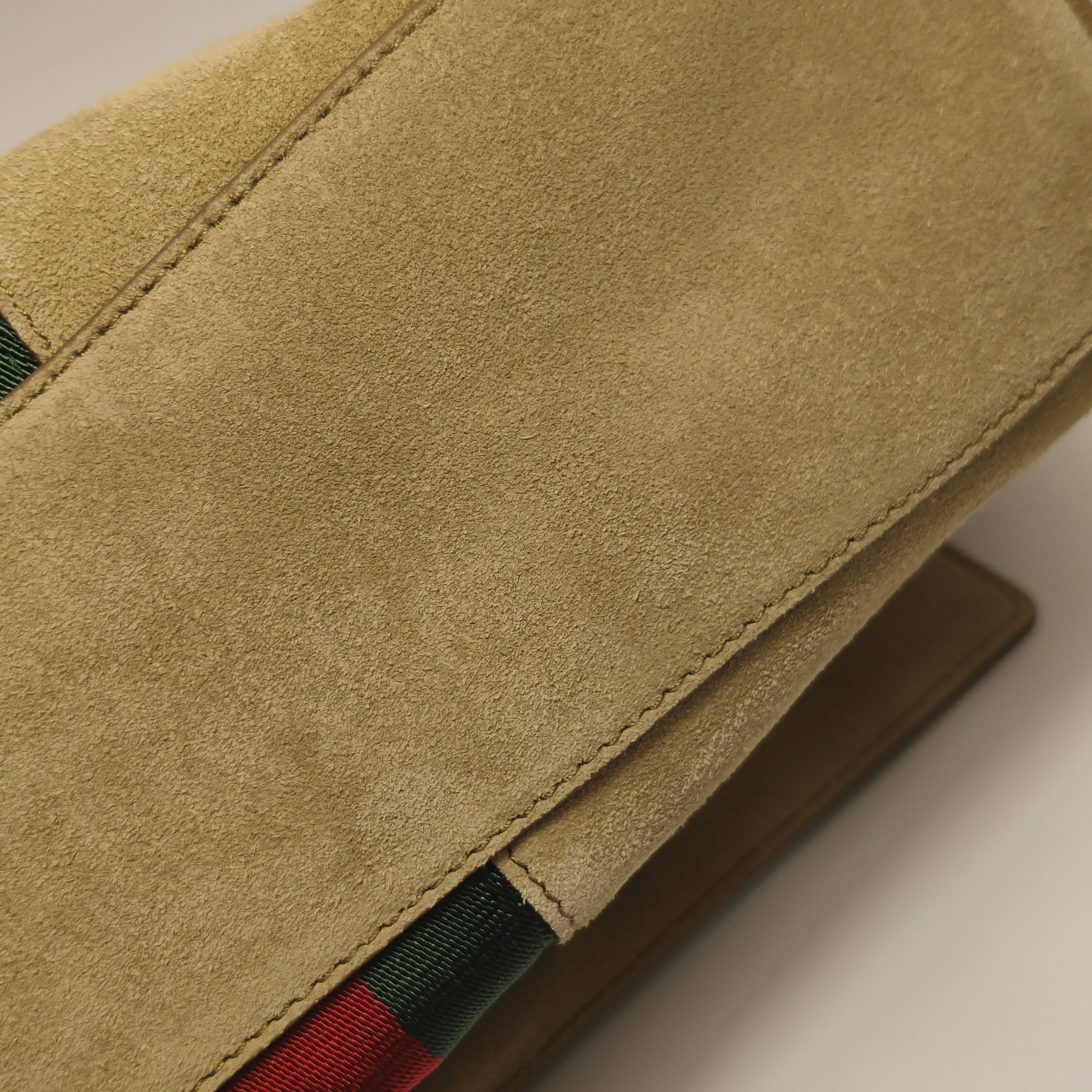Gucci Gucci Suede Web Stripe Horsebit Shoulder Bag Size ONE SIZE - 17 Thumbnail