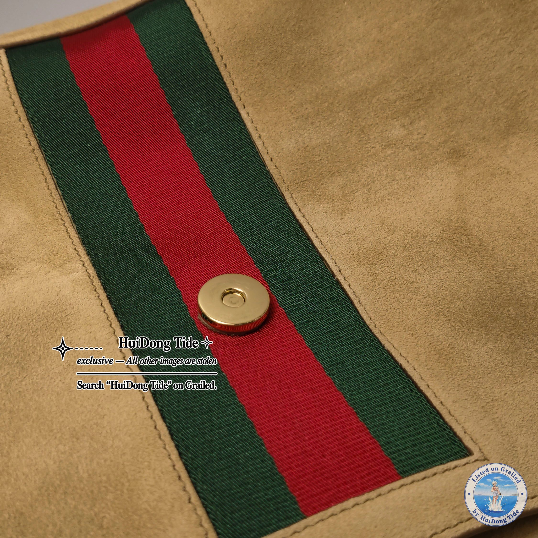 Gucci Gucci Suede Web Stripe Horsebit Shoulder Bag Size ONE SIZE - 13 Thumbnail