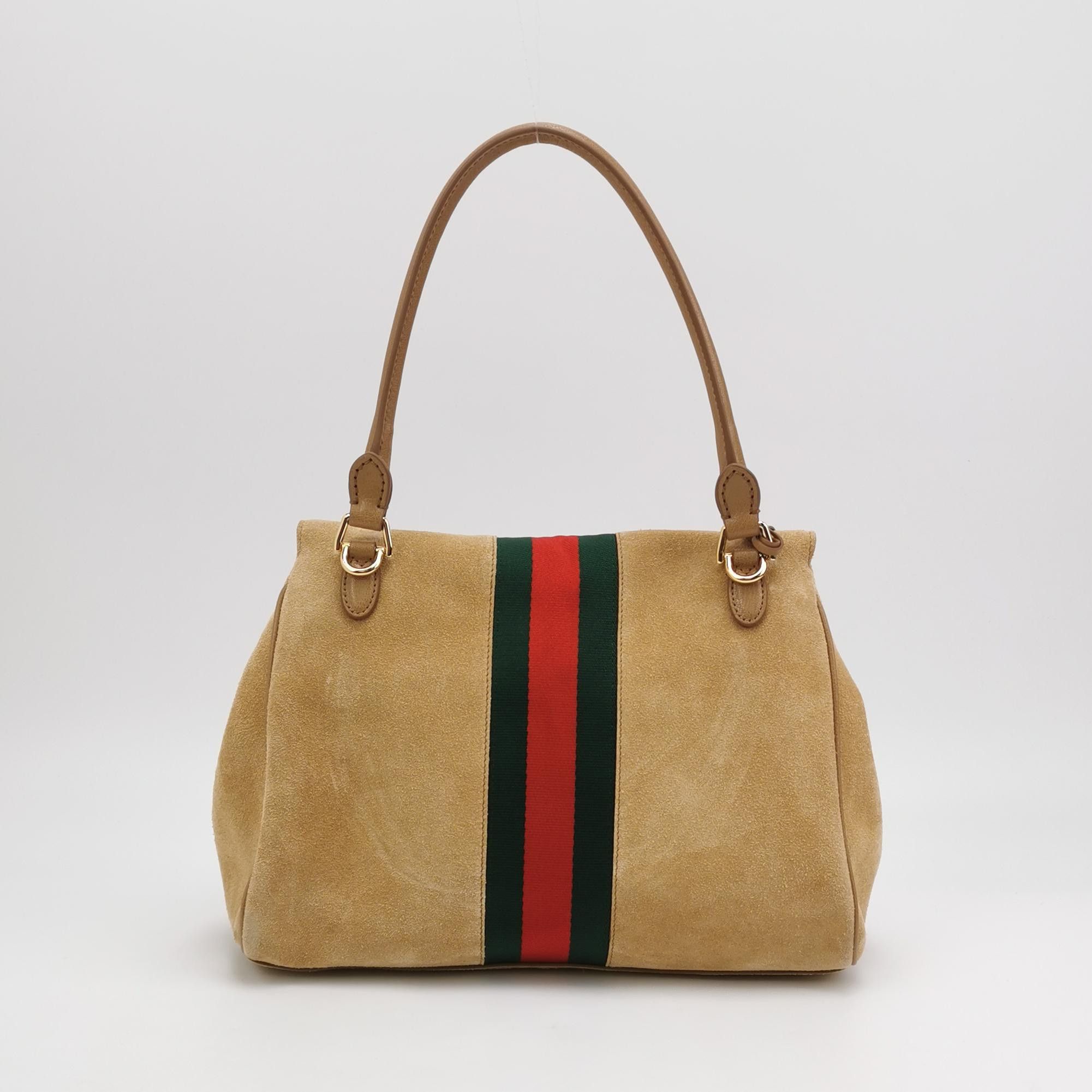 Gucci Gucci Suede Web Stripe Horsebit Shoulder Bag Size ONE SIZE - 5 Thumbnail
