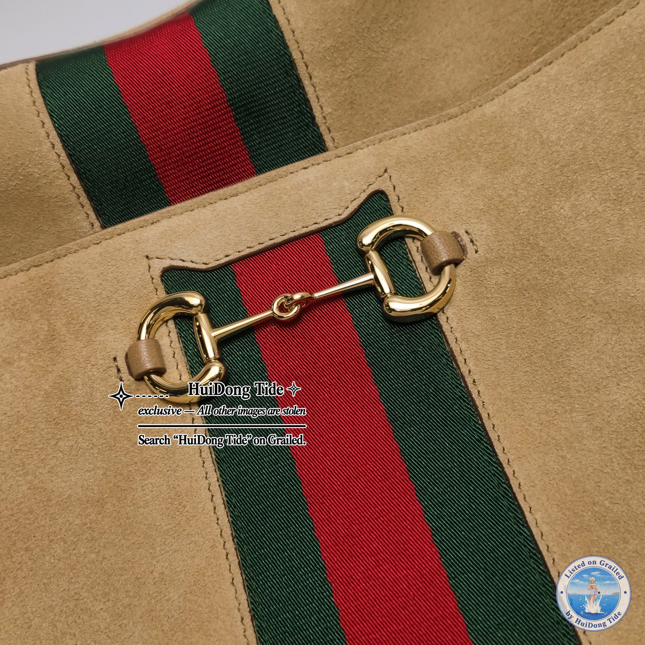 Gucci Gucci Suede Web Stripe Horsebit Shoulder Bag Size ONE SIZE - 11 Thumbnail