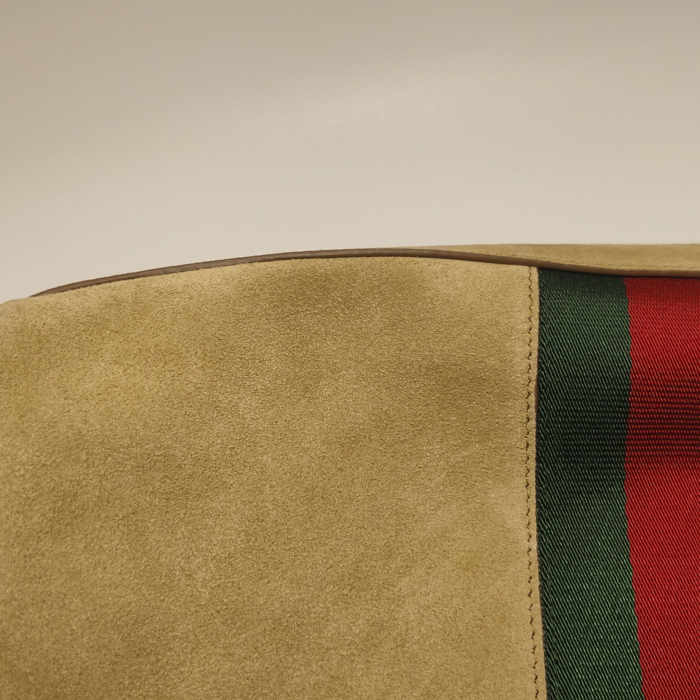 Gucci Gucci Suede Web Stripe Horsebit Shoulder Bag Size ONE SIZE - 20 Thumbnail