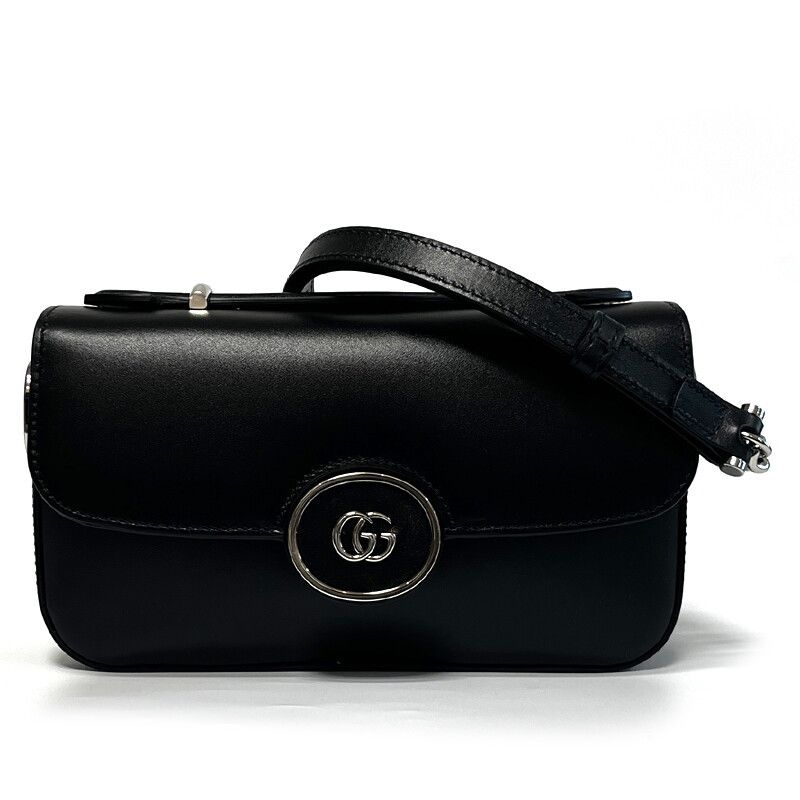 Gucci Petite GG Mini Shoulder Bag Black Leather AABSG Size ONE SIZE - 5 Thumbnail