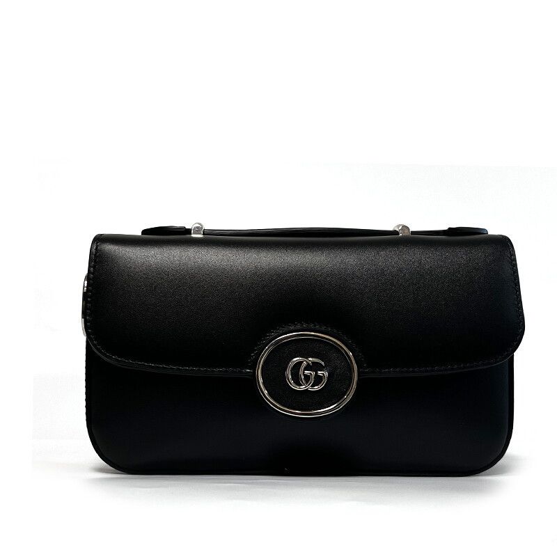 Gucci Petite GG Mini Shoulder Bag Black Leather AABSG Size ONE SIZE - 7 Thumbnail