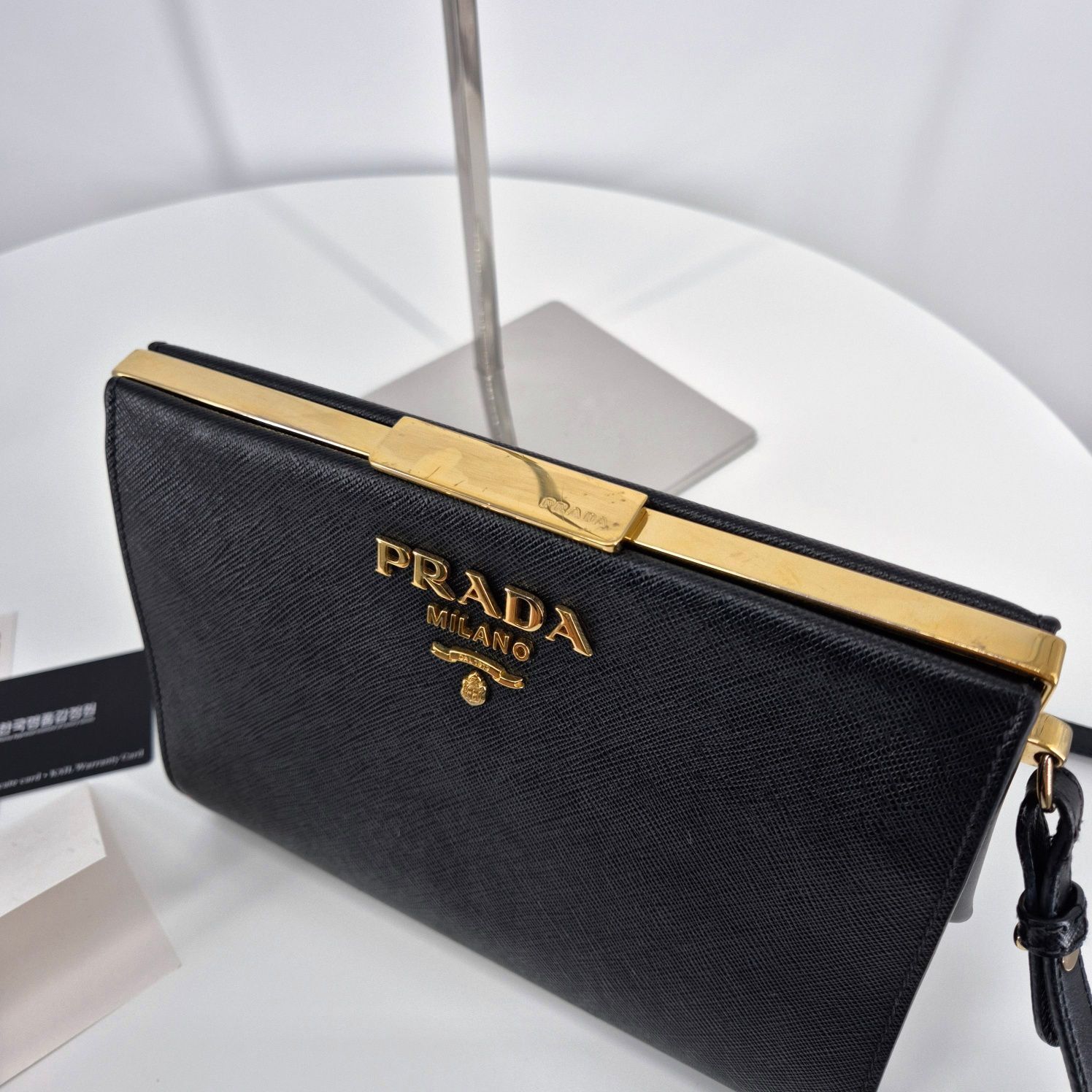 Prada Saffiano Light Frame Crossbody Bag Black Size ONE SIZE - 6 Thumbnail