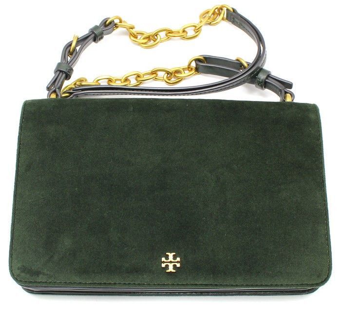 Tory Burch Green Suede Shoulder Bag Size ONE SIZE - 3 Thumbnail