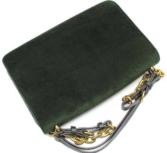 Tory Burch Green Suede Shoulder Bag Size ONE SIZE - 2 Thumbnail