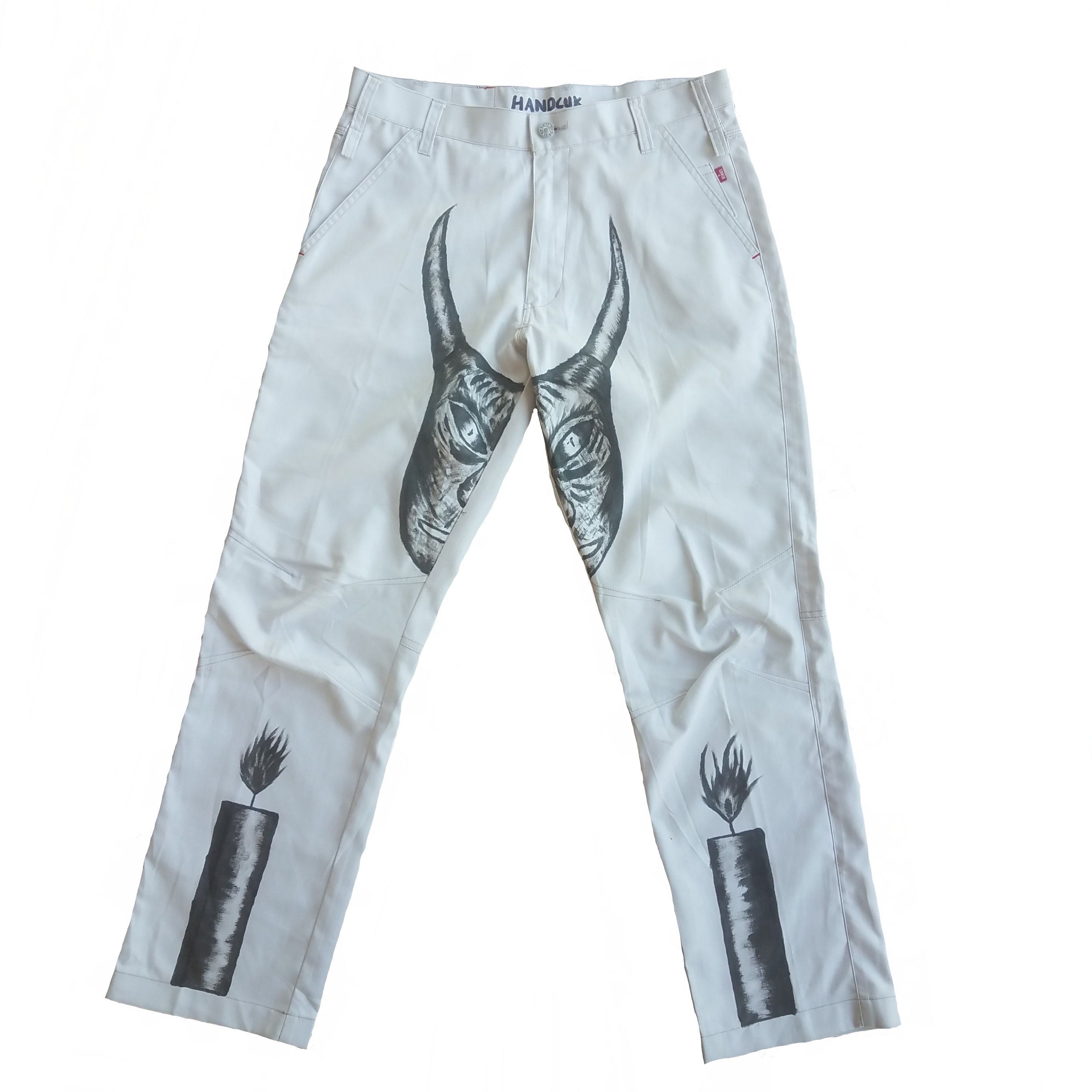 Custom work hand painting pants