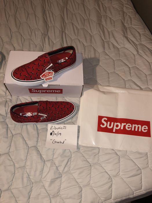 Vans Slip-On Supreme Diamond Plate Red