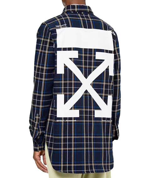 Off-White Distressed Plaid Arrows Flannel Shirt | Grailed