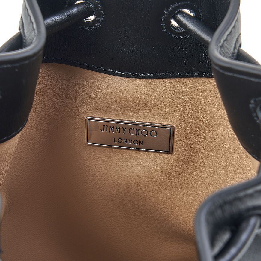 Jimmy Choo Bon Bon Bucket Non-Stitched Hand Bag Black Antique Silver Size ONE SIZE - 8 Thumbnail