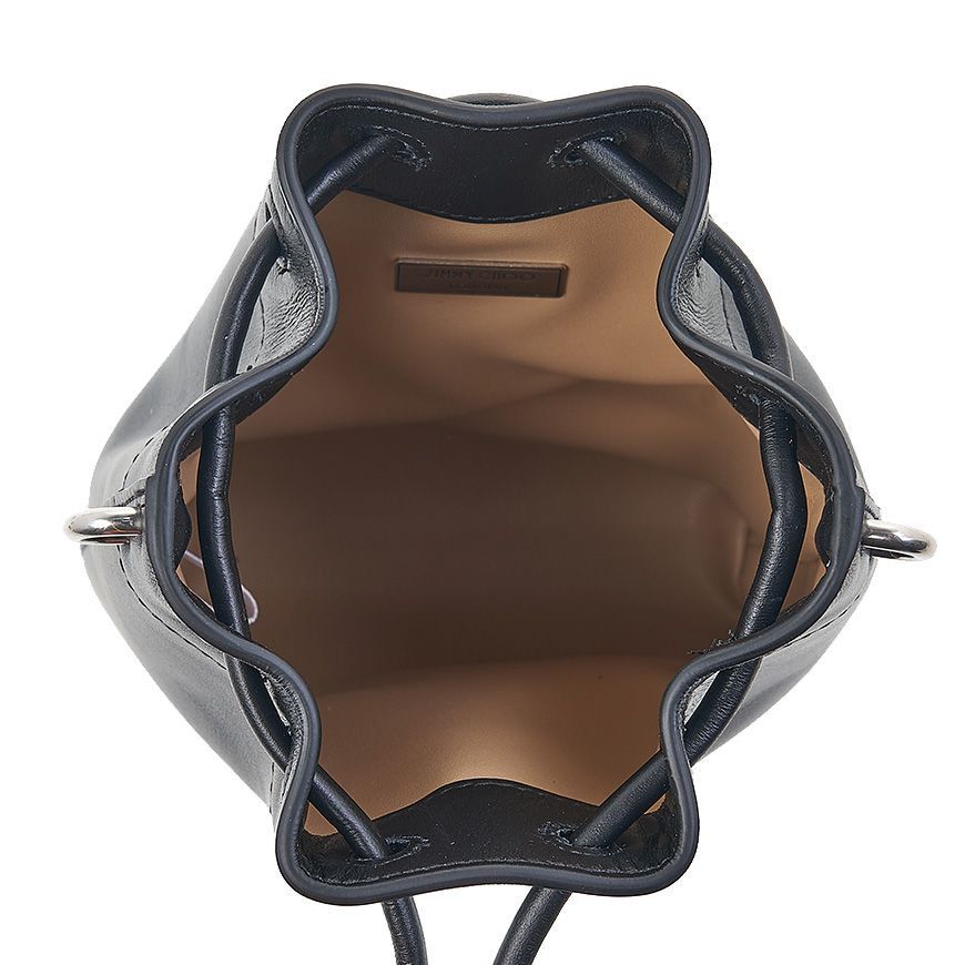 Jimmy Choo Bon Bon Bucket Non-Stitched Hand Bag Black Antique Silver Size ONE SIZE - 9 Thumbnail