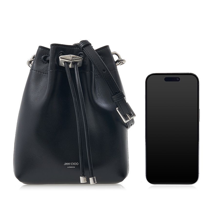 Jimmy Choo Bon Bon Bucket Non-Stitched Hand Bag Black Antique Silver Size ONE SIZE - 10 Thumbnail