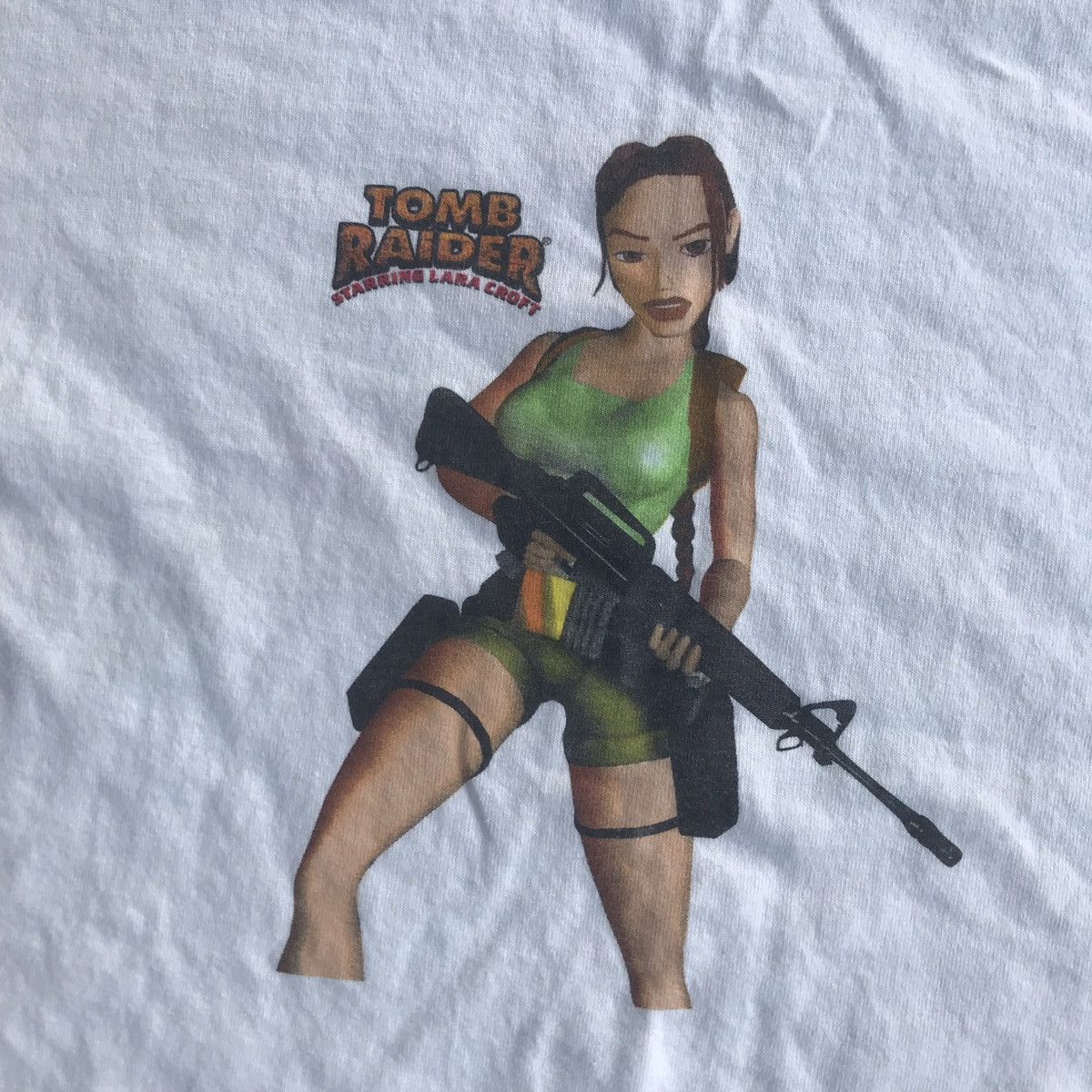 Playstation × Vintage Fem sz L '98 Lara Croft Tomb Raider Tee Vintage Made In USA Size US S / EU 44-46 / 1 - 3 Thumbnail
