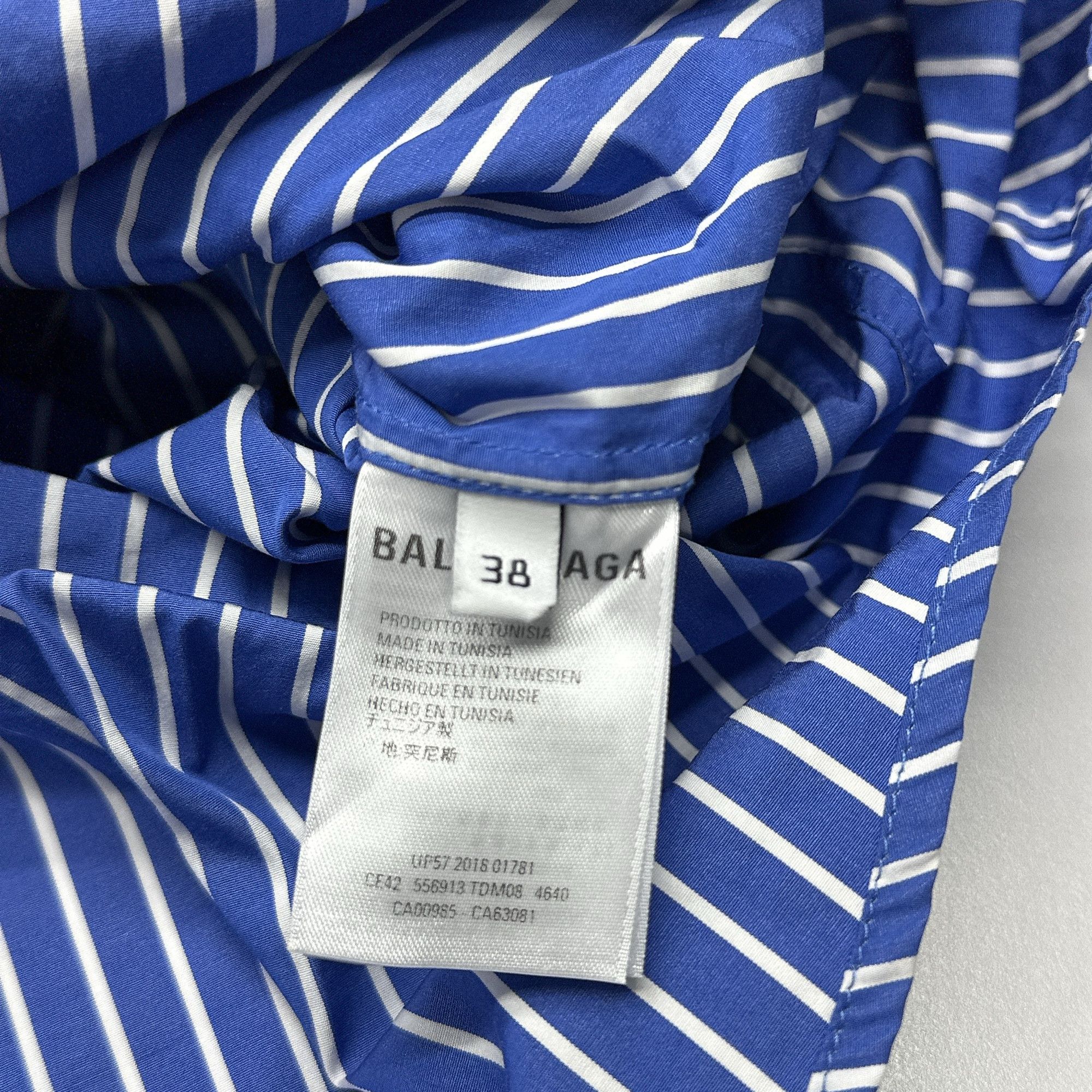 Balenciaga Balenciaga Logo Print Stripe Short Sleeve Shirt Size S | Grailed