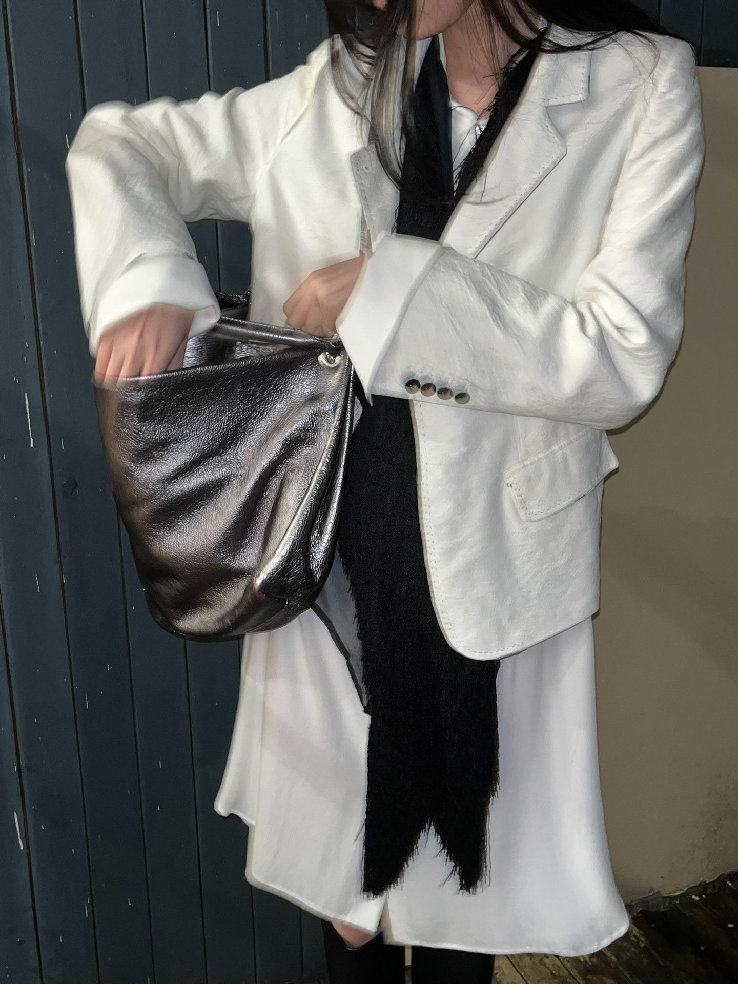 Ann Demeulemeester Ann Demeulemeester White Textured Blazer | Grailed