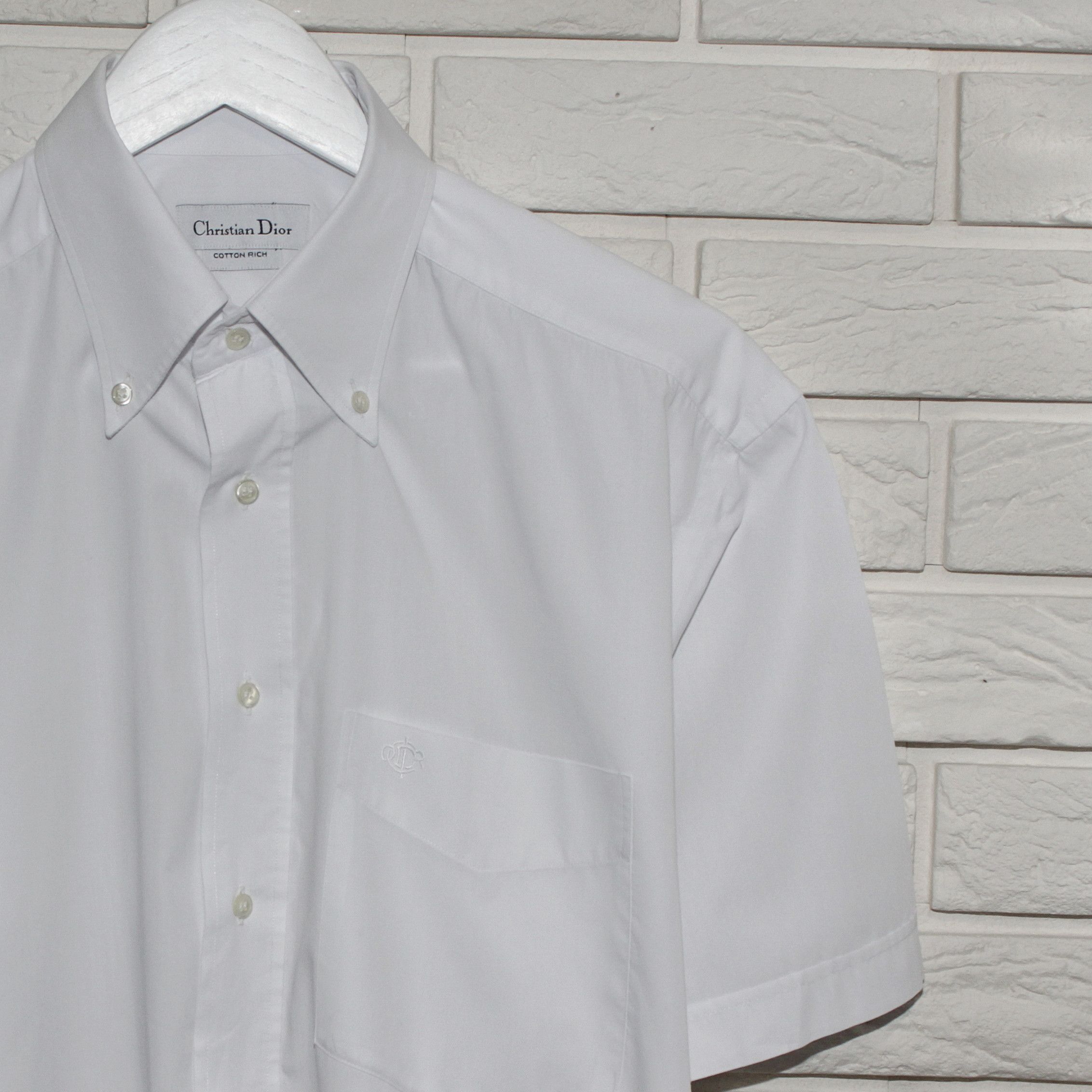 Christian Dior Monsieur Men's Christian Dior White Short Sleeve Shirt XL M / 3 Size US XL / EU 56 / 4 - 1 Thumbnail