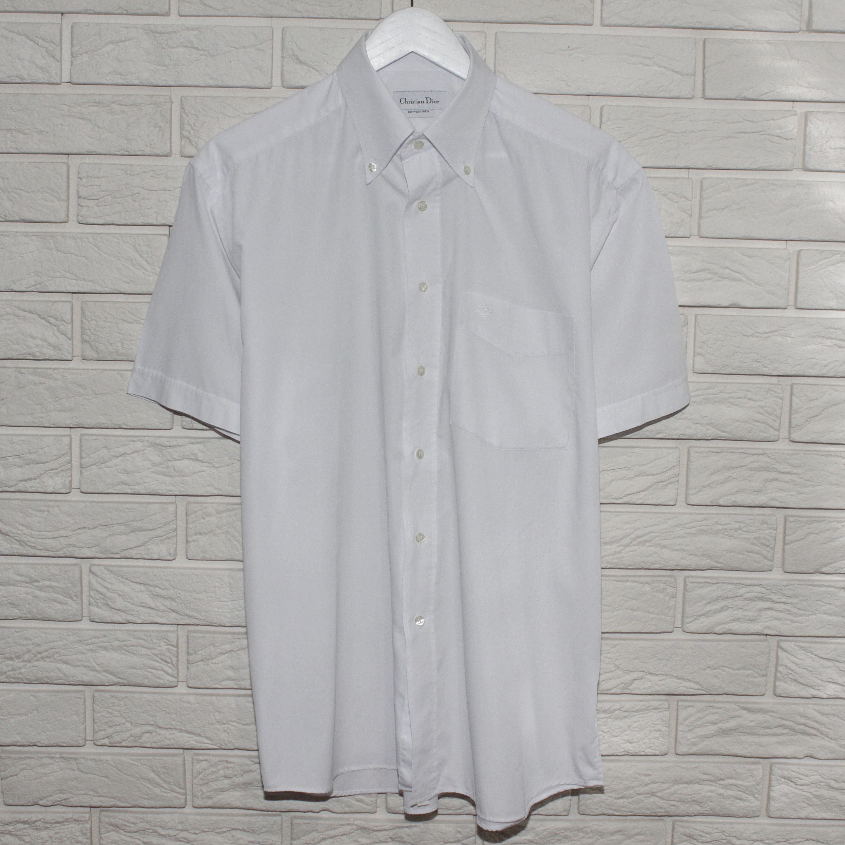 Christian Dior Monsieur Men's Christian Dior White Short Sleeve Shirt XL M / 3 Size US XL / EU 56 / 4 - 2 Thumbnail