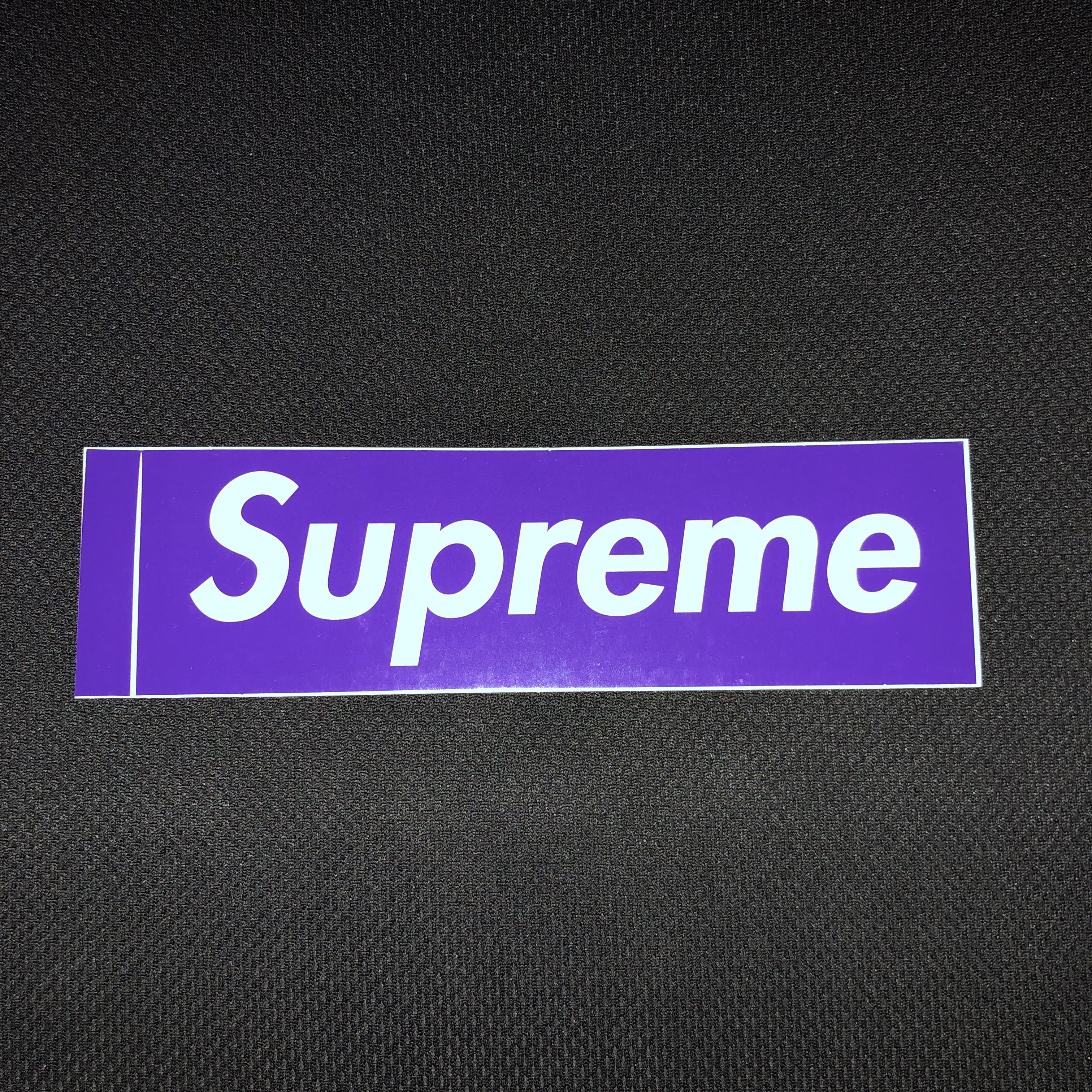 Supreme box logo store sticker purple