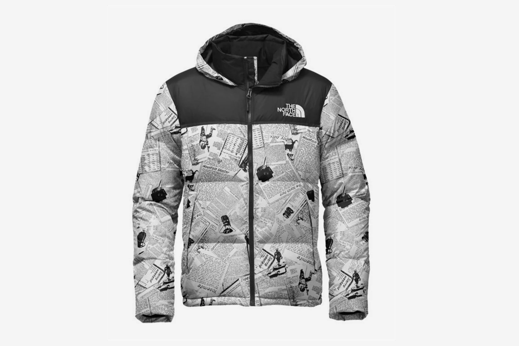 The North Face The North Face TNF Newspaper Catalogue Print Novelty Nuptse Jacket Large Size Grailed