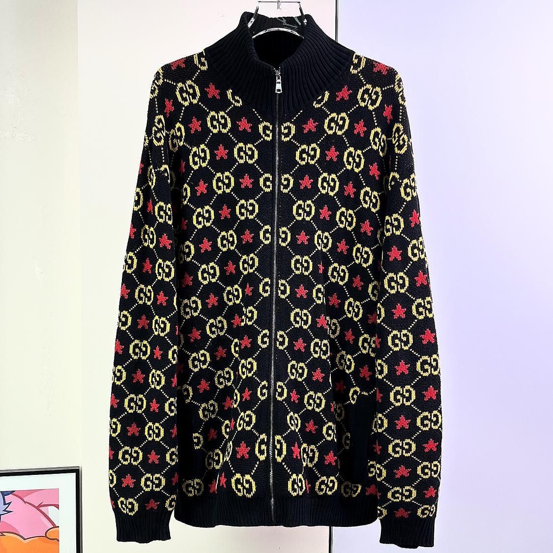 Gucci Gucci GG Star Logo Zip Up Sweater Size M | Grailed