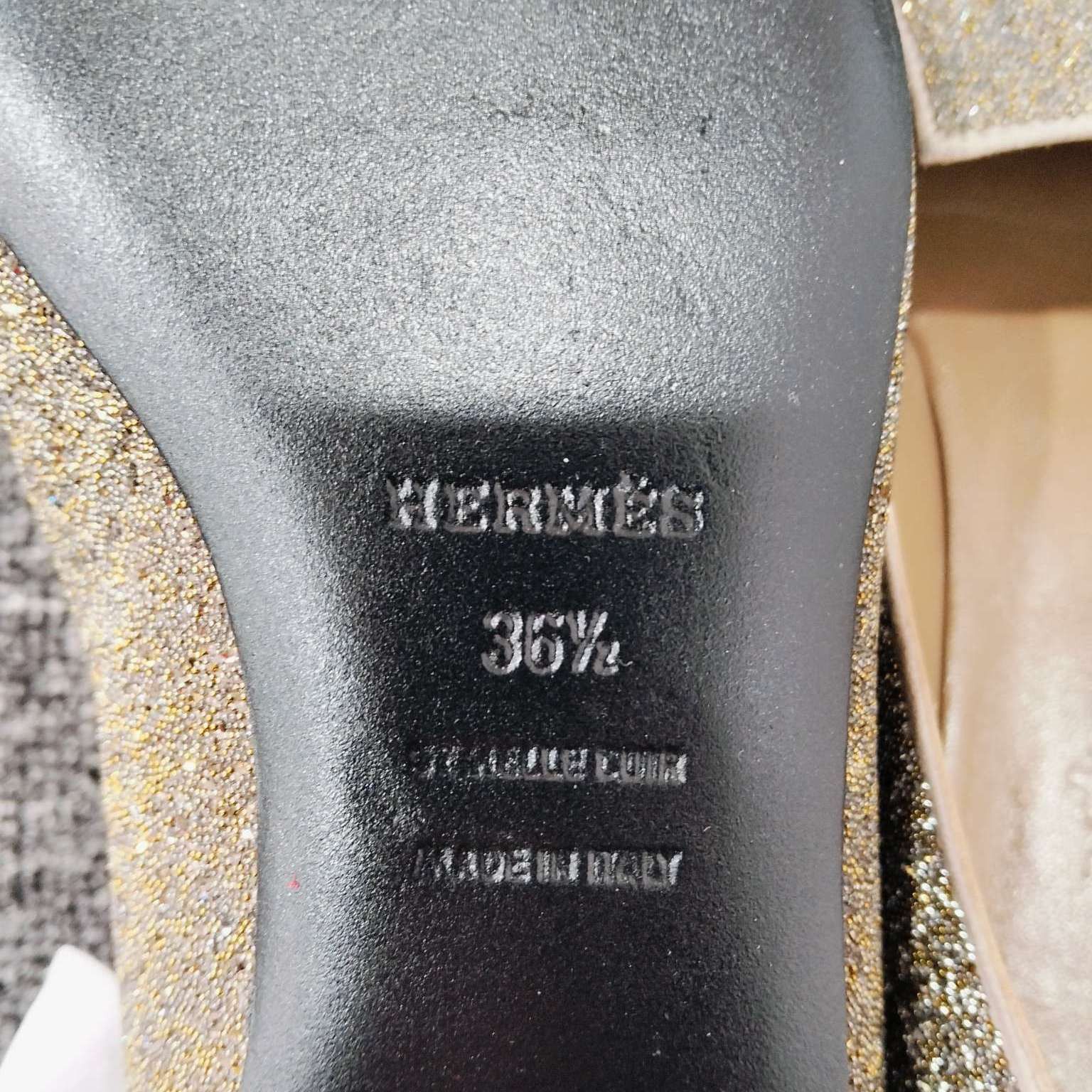 Hermes Hermès Glitter Pointed Toe Flats Size 36.5 Size US 6.5 / IT 36.5 - 9 Thumbnail
