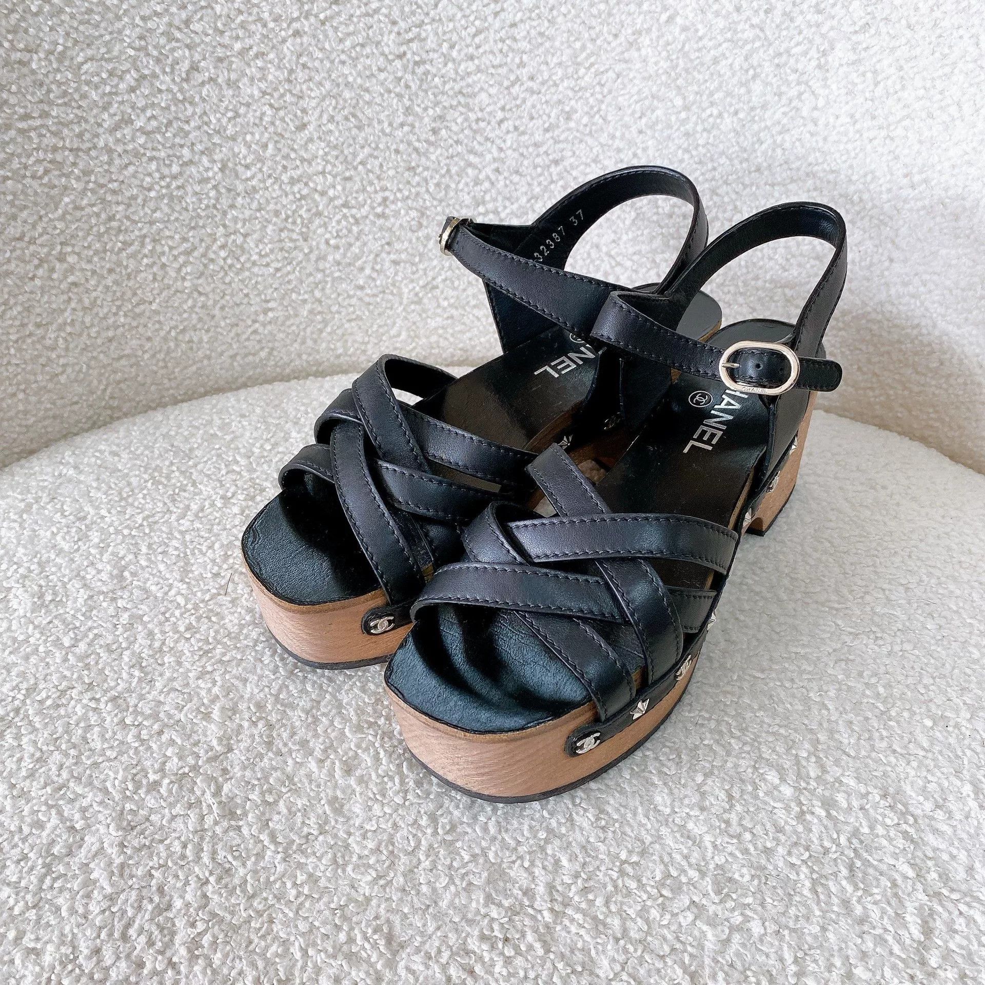 Chanel Chanel Black High-Heeled Sandals 37 Size US 6 / IT 36 - 5 Thumbnail