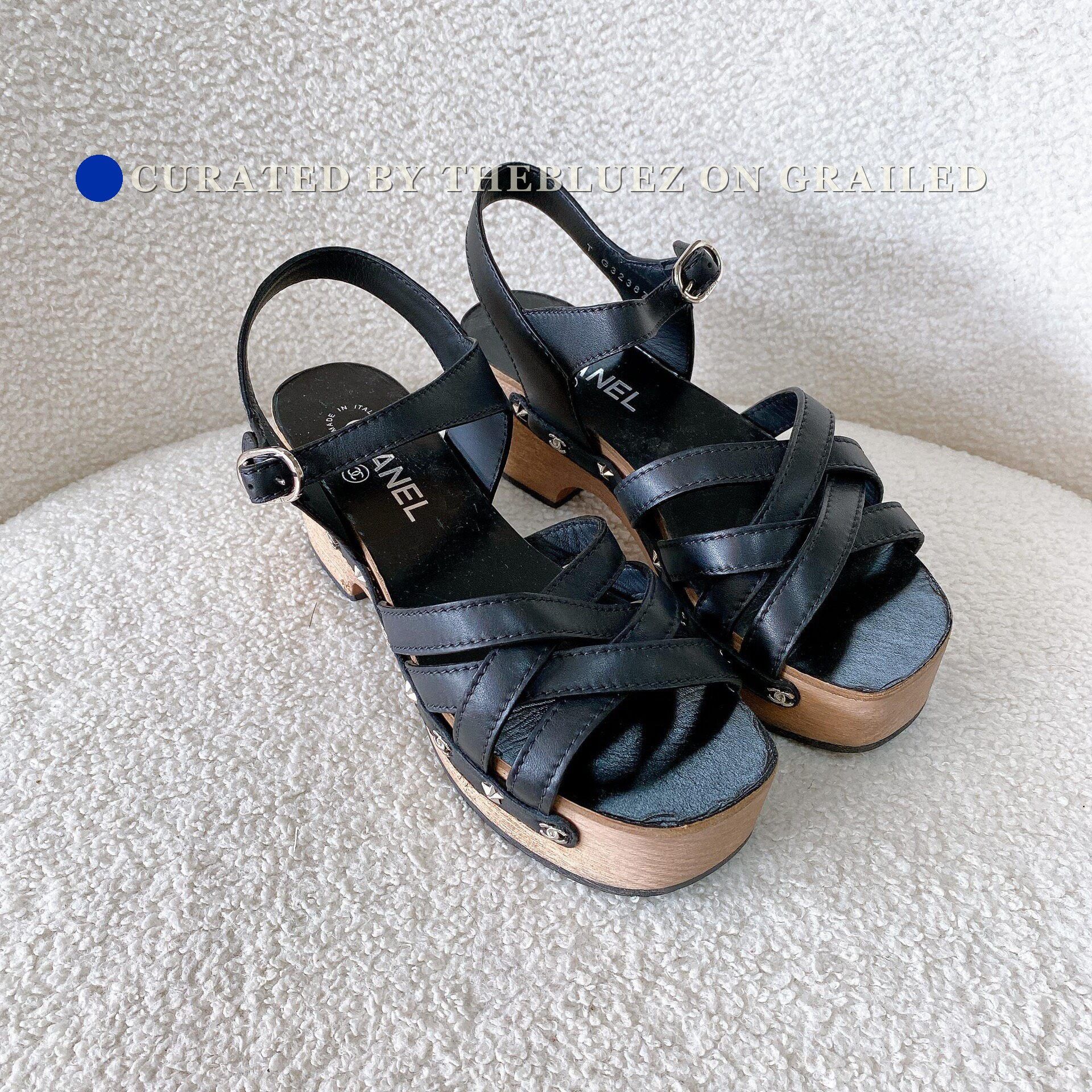 Chanel Chanel Black High-Heeled Sandals 37 Size US 6 / IT 36 - 2 Thumbnail