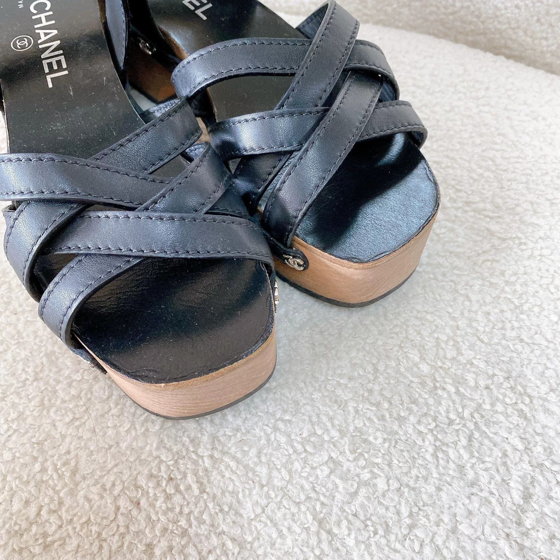 Chanel Chanel Black High-Heeled Sandals 37 Size US 6 / IT 36 - 6 Thumbnail