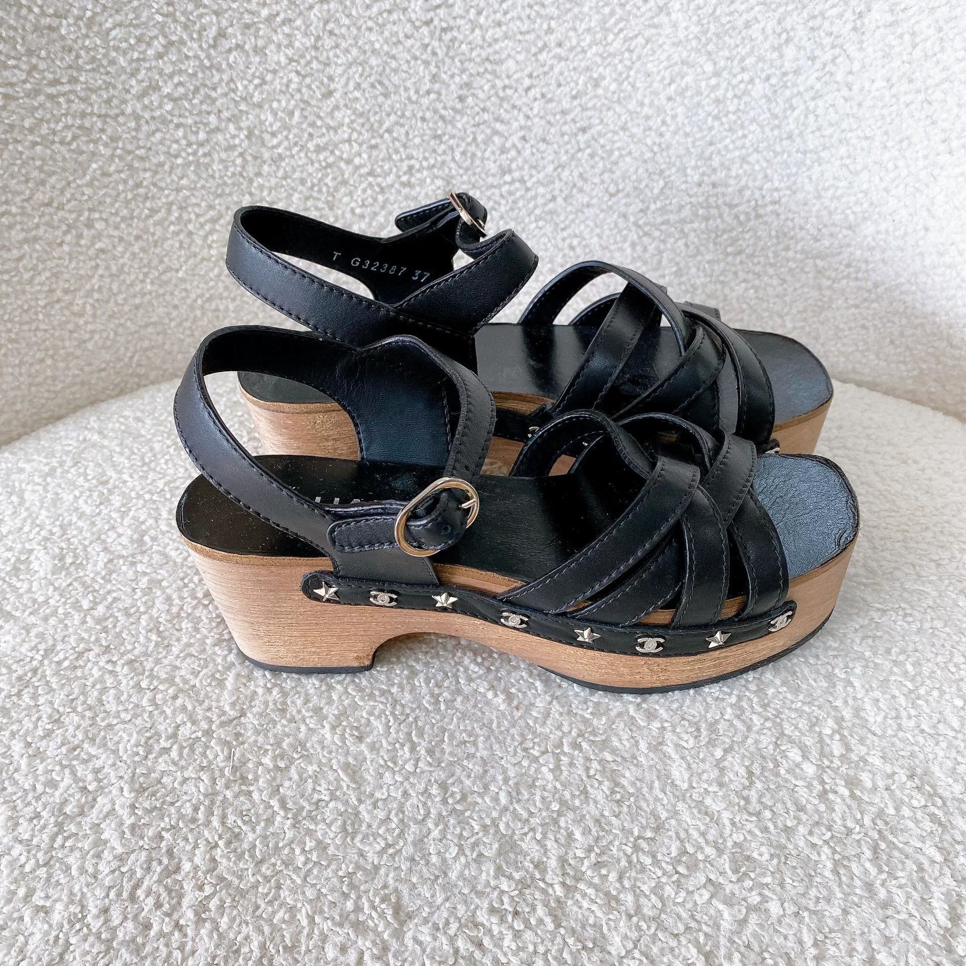 Chanel Chanel Black High-Heeled Sandals 37 Size US 6 / IT 36 - 3 Thumbnail