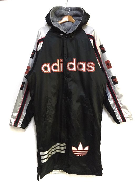 Adidas Vintage Adidas Trefoil Long Jacket Big Logo | Grailed