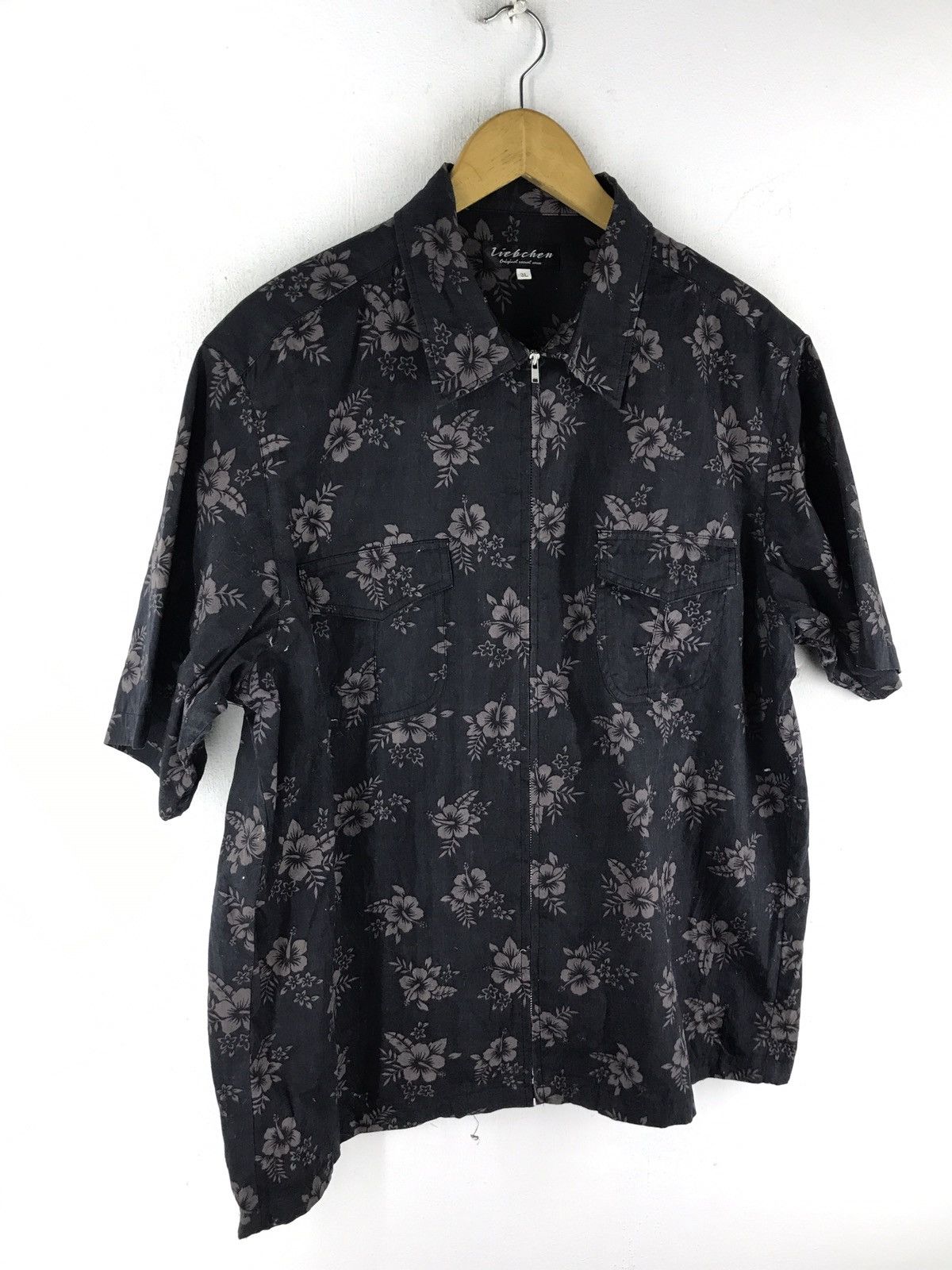 Japanese Brand LIEBCHEN CASUAL WEAR NICE FLOWER DESIGN ZIPPER SHIRT Size US XXL / EU 58 / 5 - 2 Thumbnail