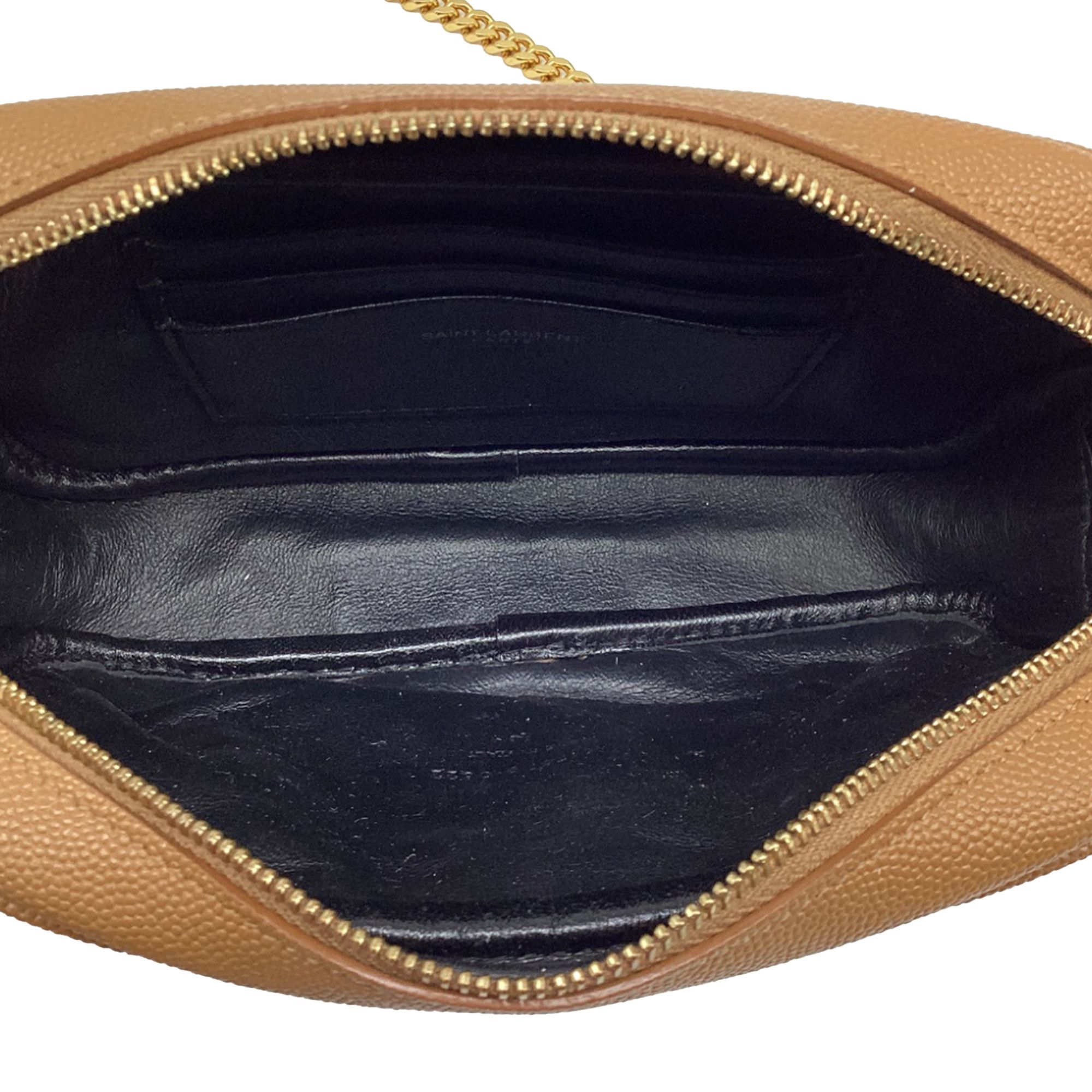 Yves Saint Laurent Saint Laurent Mini Lou Chevron Camera Bag in Beige Leather Size ONE SIZE - 6 Thumbnail