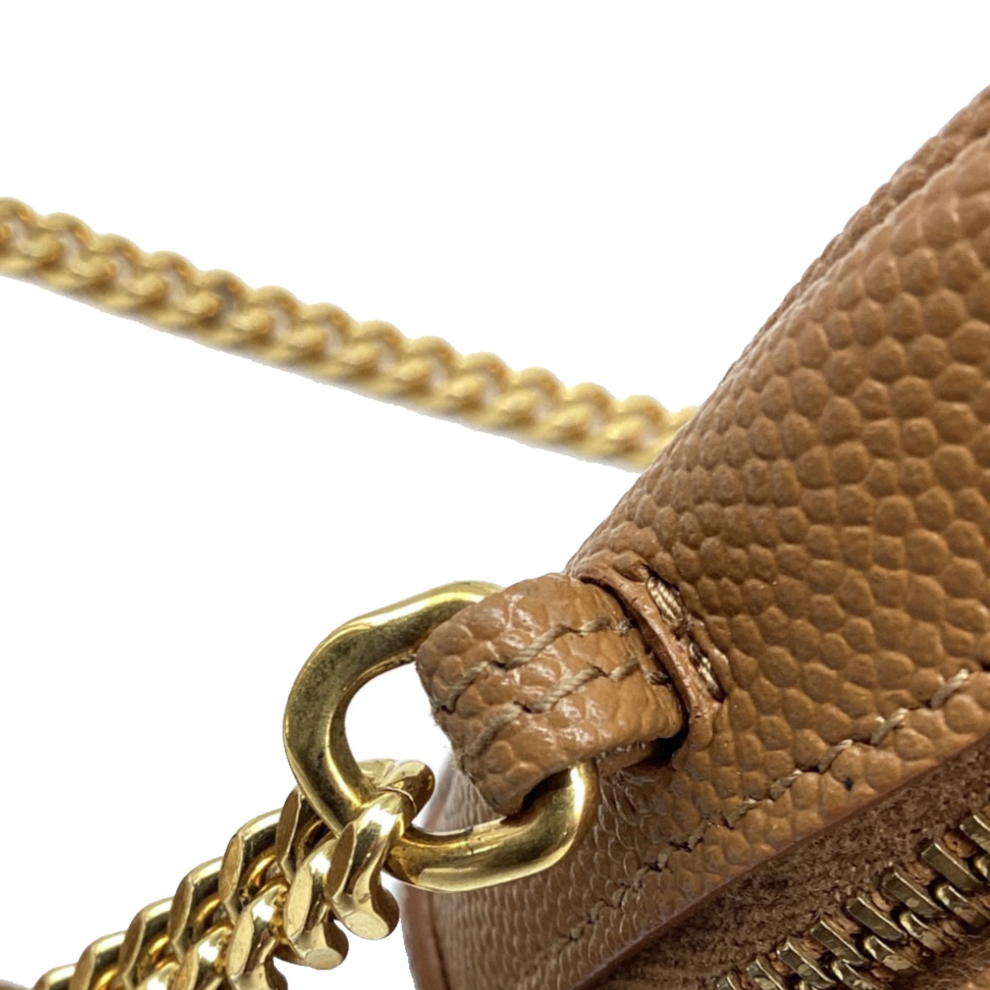Yves Saint Laurent Saint Laurent Mini Lou Chevron Camera Bag in Beige Leather Size ONE SIZE - 9 Thumbnail