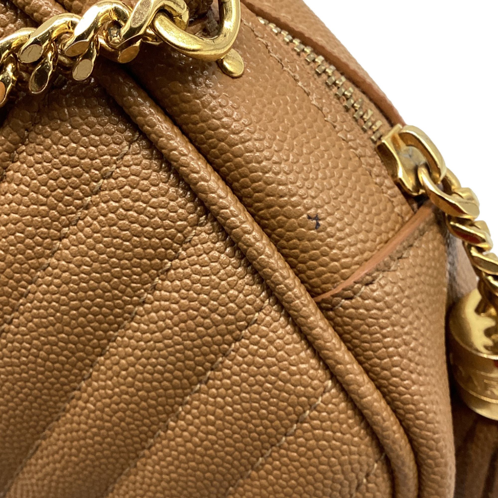 Yves Saint Laurent Saint Laurent Mini Lou Chevron Camera Bag in Beige Leather Size ONE SIZE - 10 Thumbnail