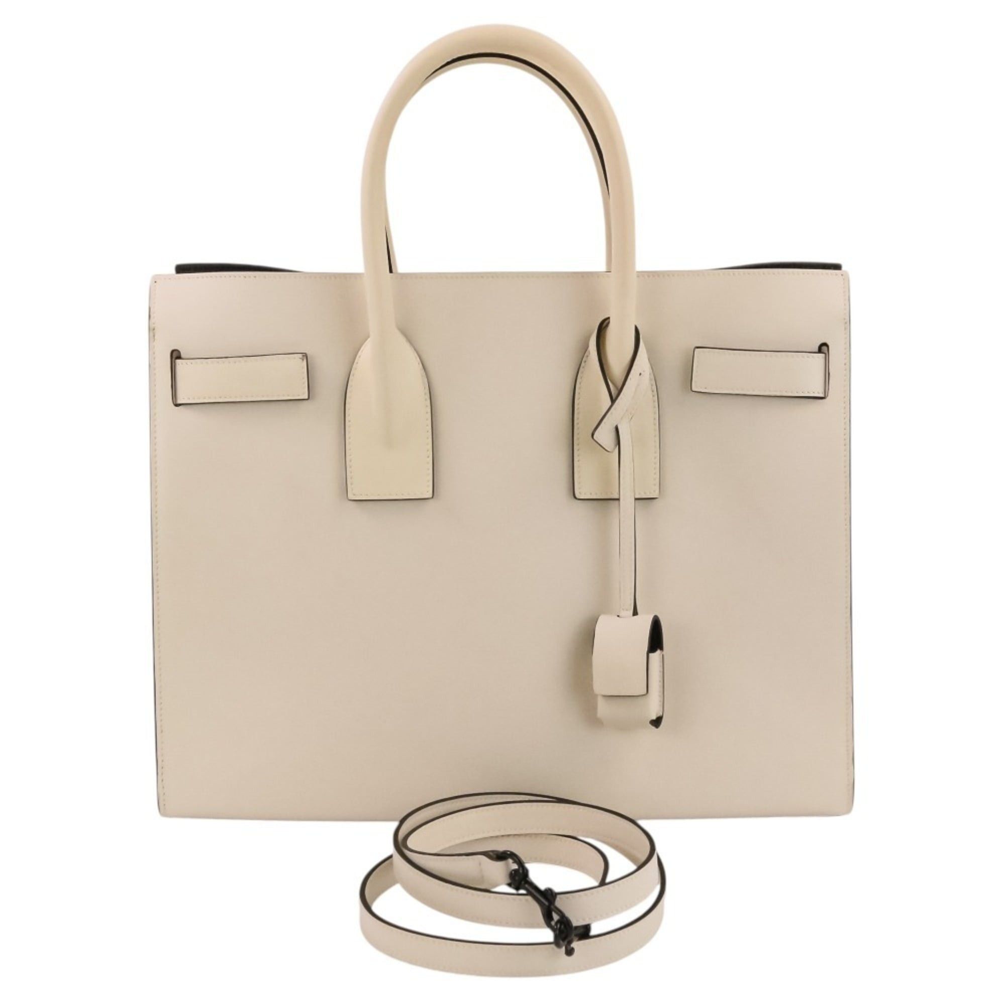 Yves Saint Laurent Yves Saint Laurent SAINT LAURENT PARIS Sac de Jour Small 2-way Shoulder Tote Bag 378299 Ivory Women's Size ONE SIZE - 13 Thumbnail