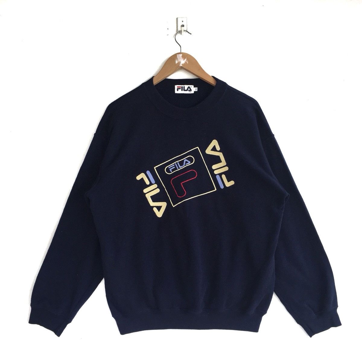 Fila × Japanese Brand Fila Big Logo Spellout Embroidery Logo Sweatshirt Size US M / EU 48-50 / 2 - 2 Thumbnail