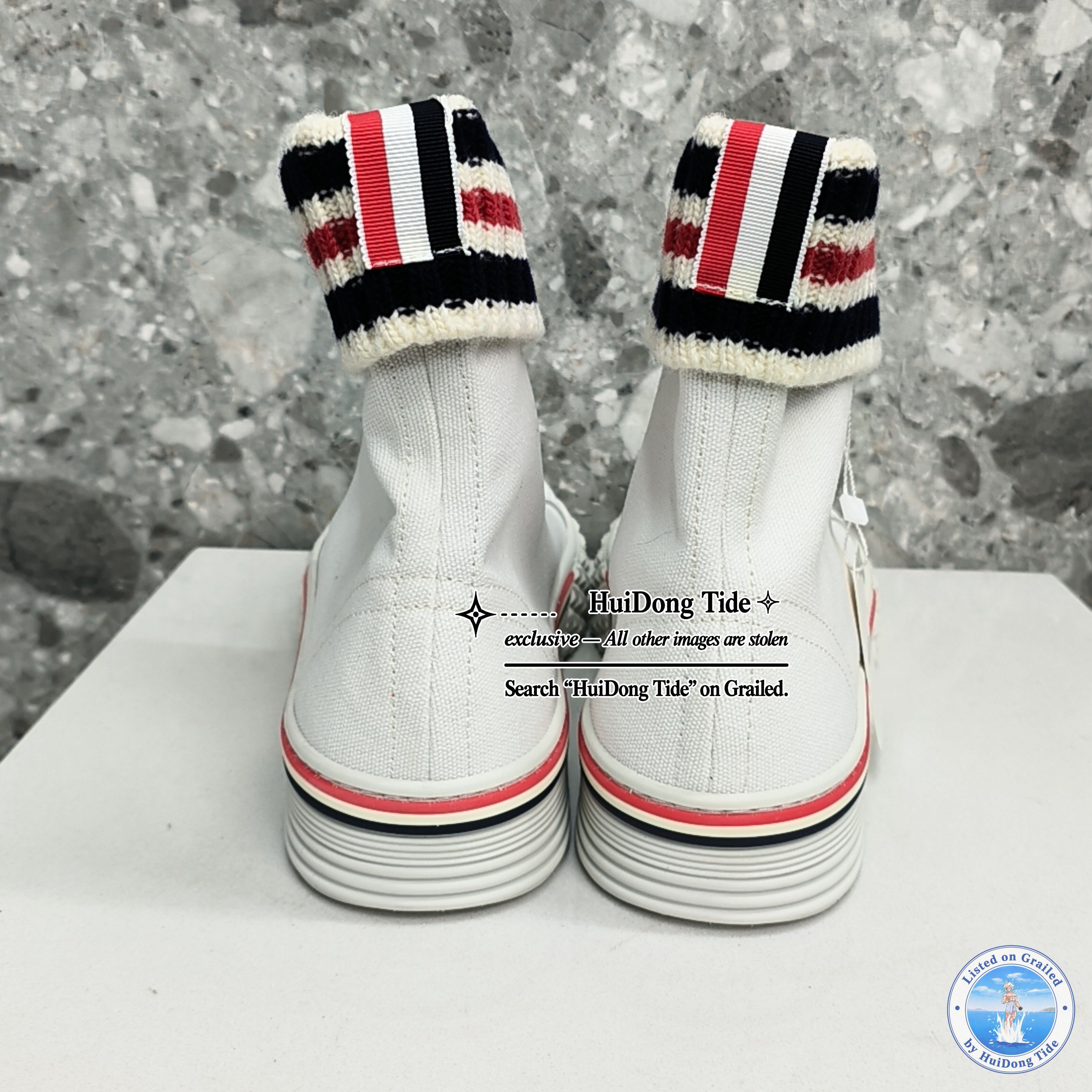 Thom Browne Thom Browne Signature Stripe High Top Sneakers Size 10 Size US 10 / EU 43 - 3 Thumbnail