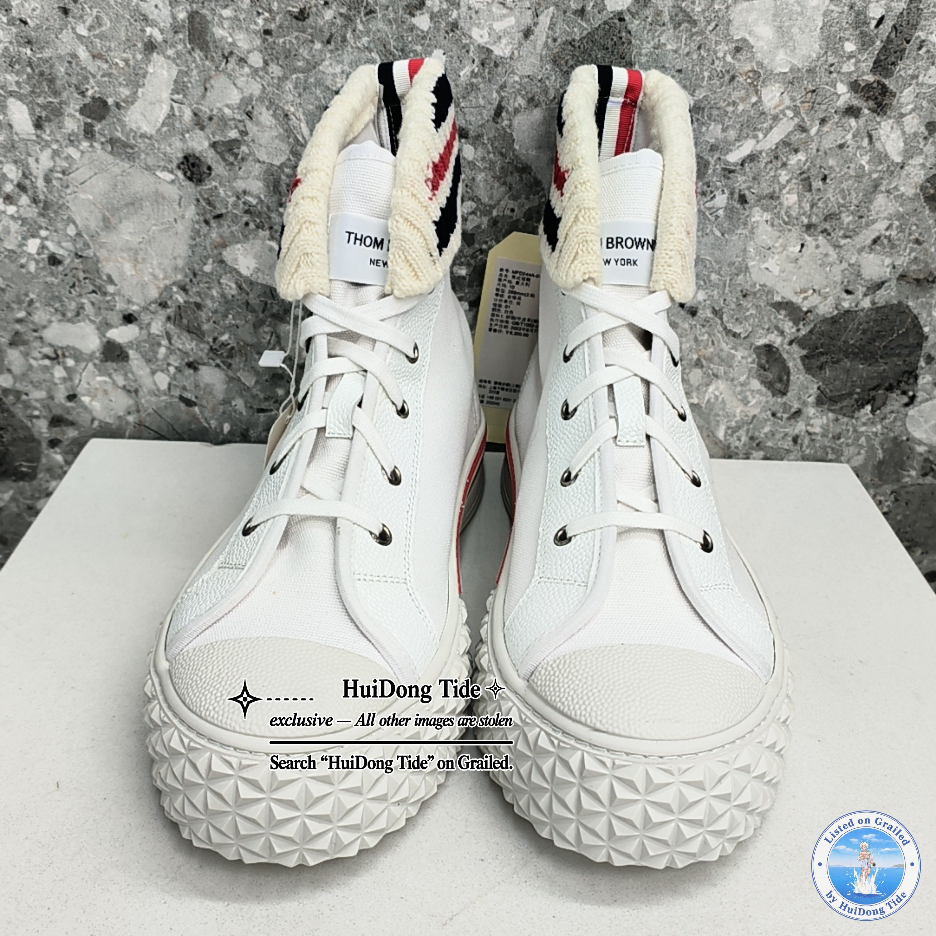 Thom Browne Thom Browne Signature Stripe High Top Sneakers Size 10 Size US 10 / EU 43 - 2 Thumbnail