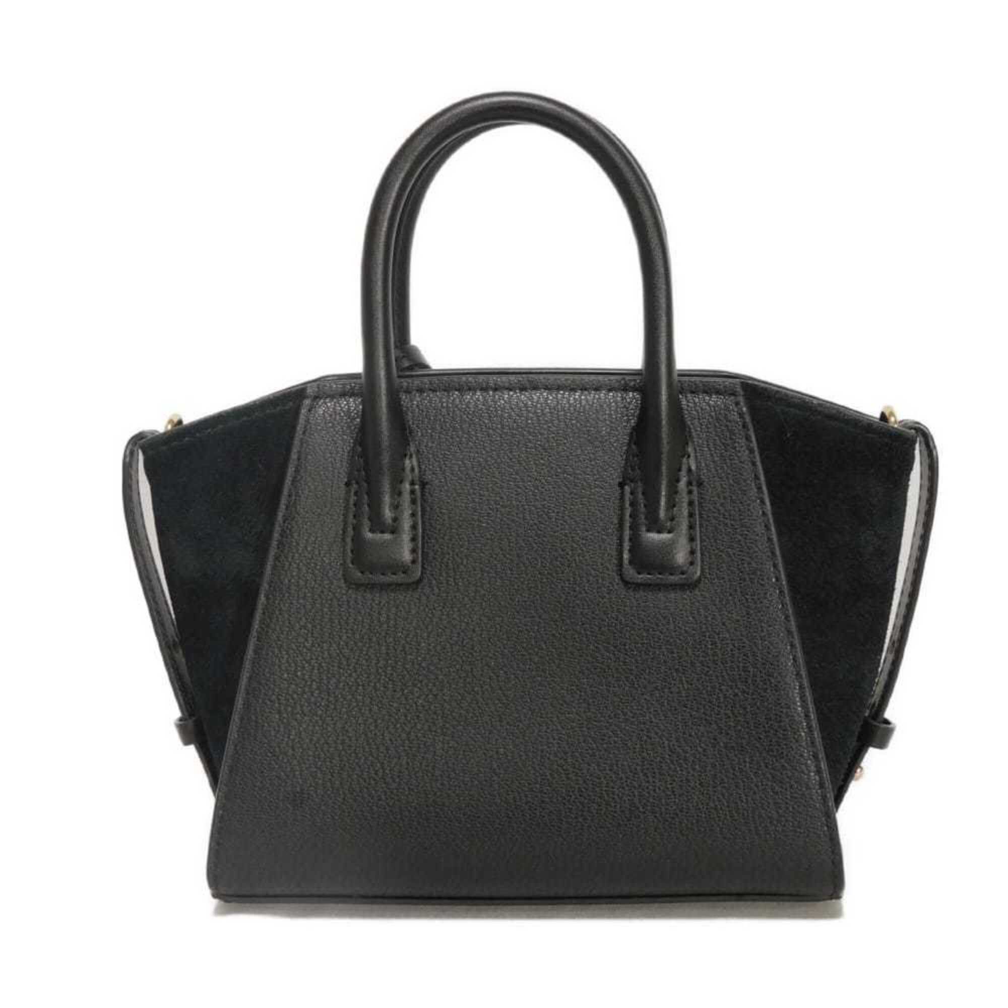 Michael Kors Michael Kors Avril Extra Small Satchel Handbag, MK Logo, Calf Suede, 2-Way, Metal Black, 35F4G4VC0L, Men's & Women's Size ONE SIZE - 5 Thumbnail
