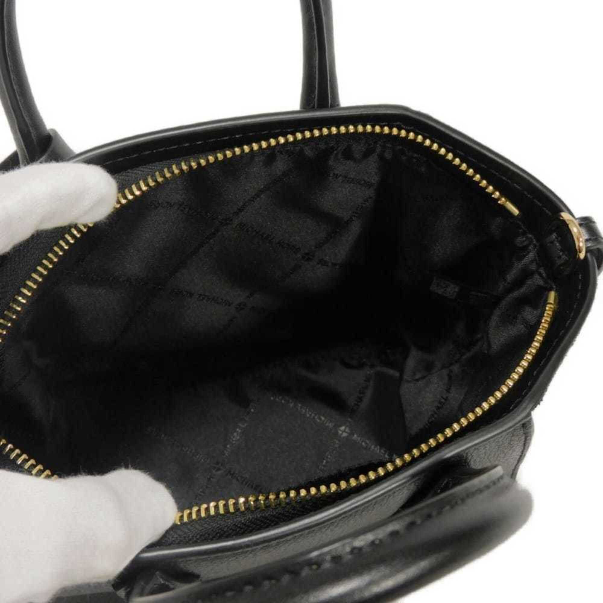 Michael Kors Michael Kors Avril Extra Small Satchel Handbag, MK Logo, Calf Suede, 2-Way, Metal Black, 35F4G4VC0L, Men's & Women's Size ONE SIZE - 6 Thumbnail