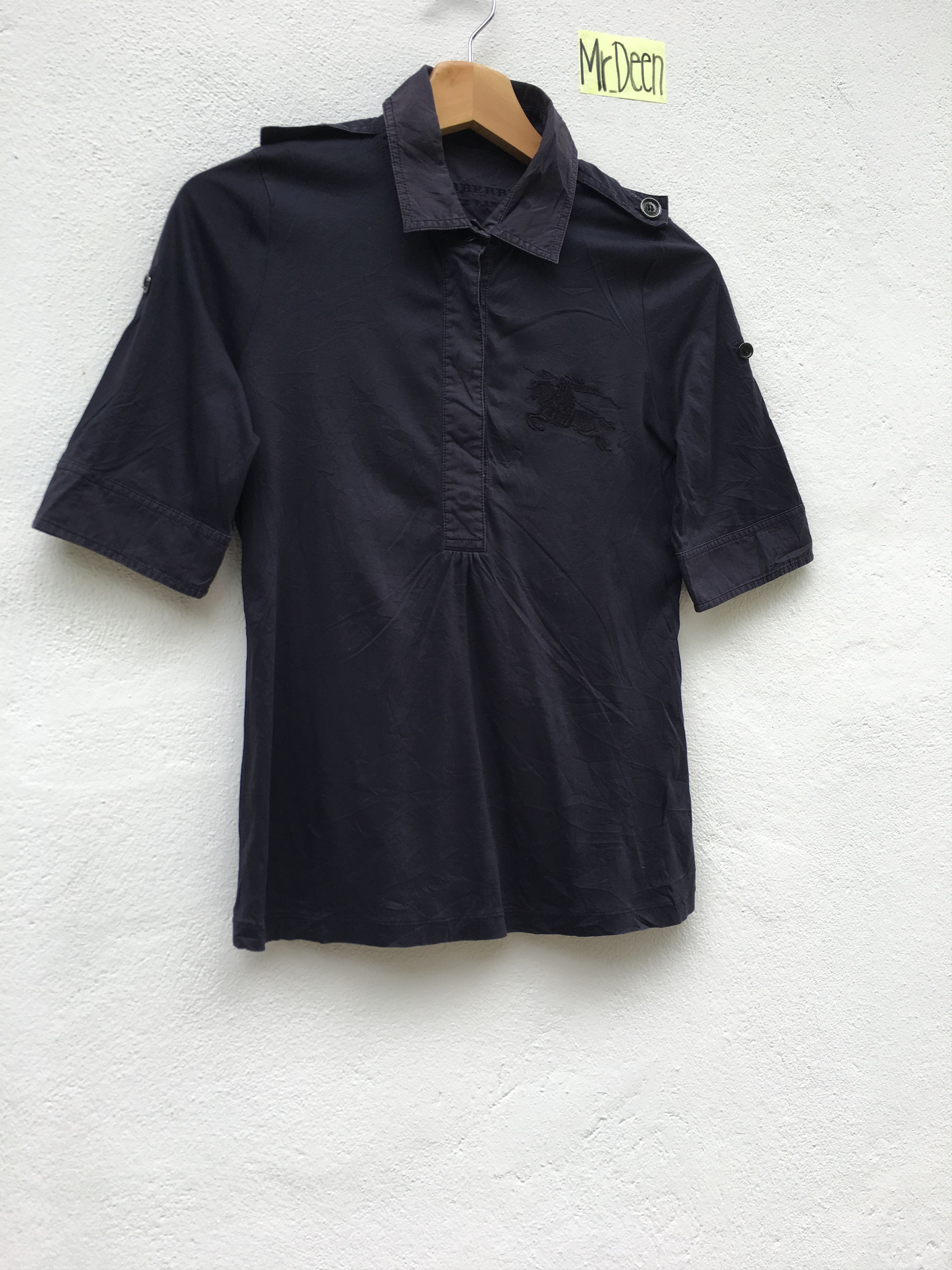 Burberry Vintage 90's Burberry Black Polo Shirt Shirt Size S / US 4 / IT 40 - 2 Thumbnail