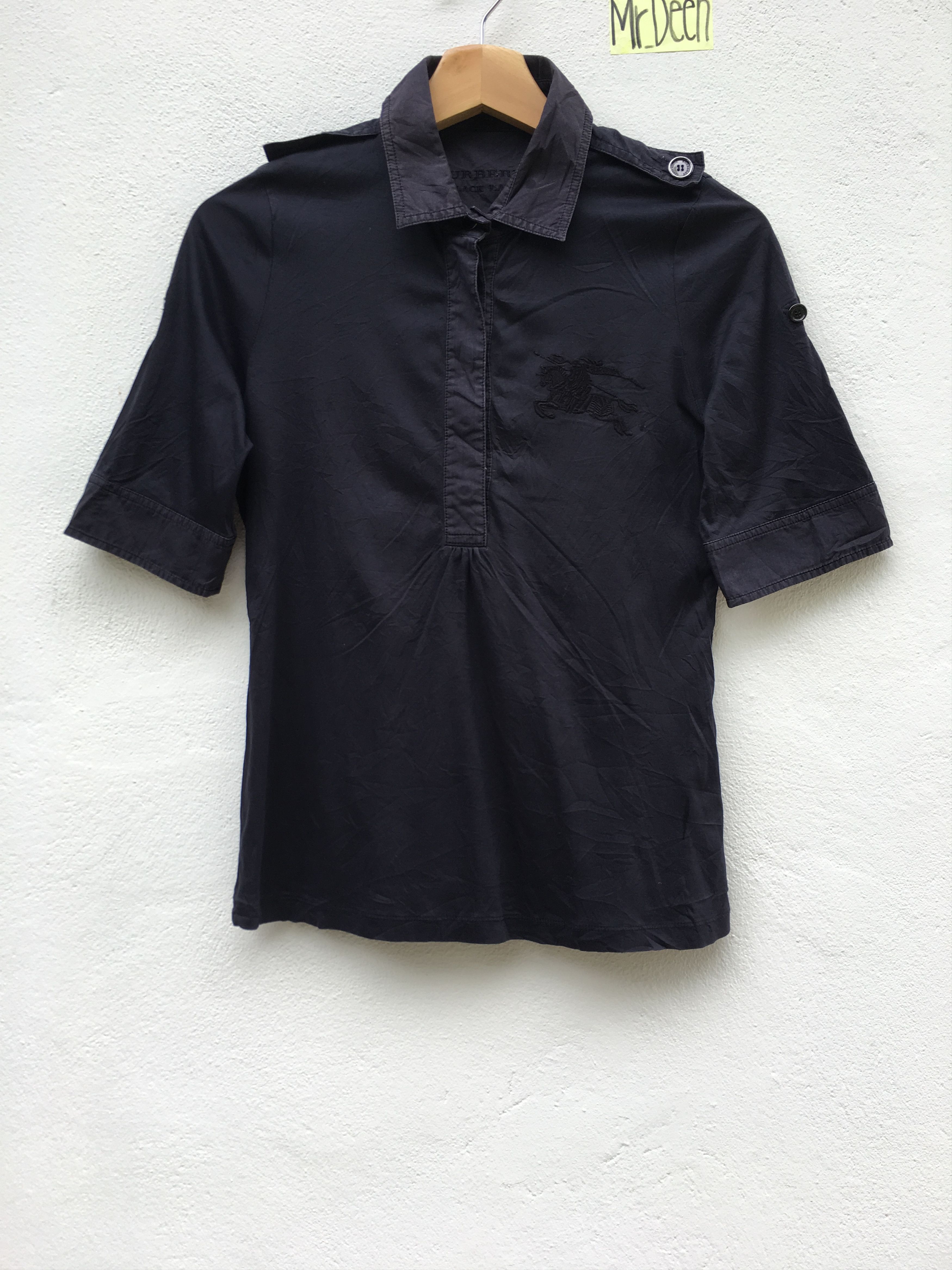 Burberry Vintage 90's Burberry Black Polo Shirt Shirt Size S / US 4 / IT 40 - 1 Thumbnail