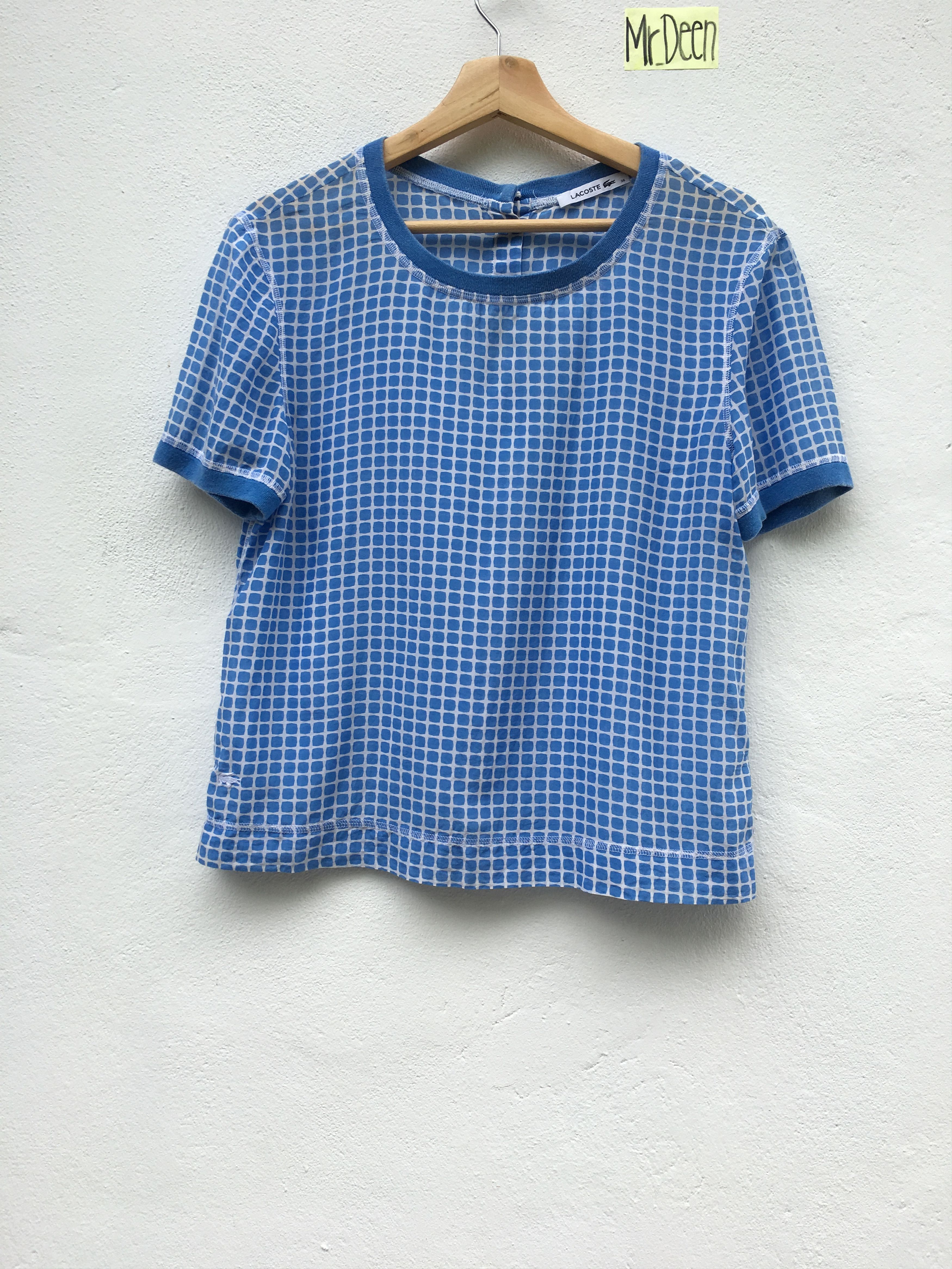 Lacoste Lacoste Blue Checkered T Shirt Size S / US 4 / IT 40 - 8 Thumbnail