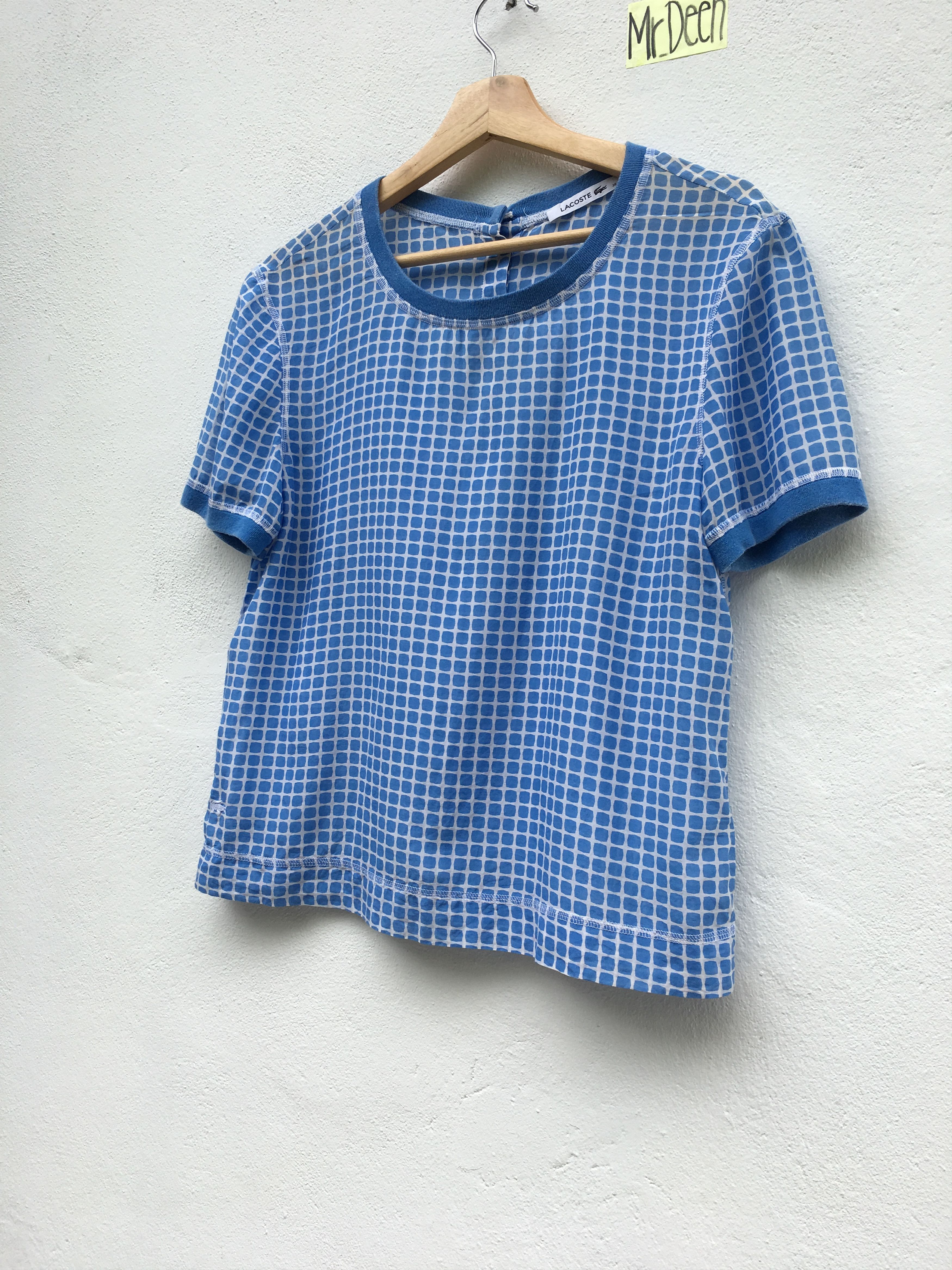 Lacoste Lacoste Blue Checkered T Shirt Size S / US 4 / IT 40 - 3 Thumbnail